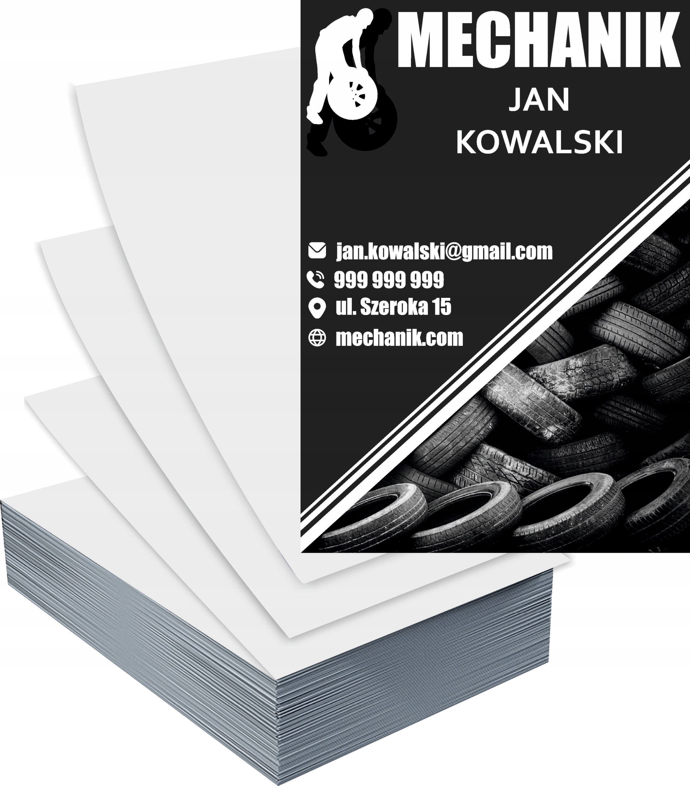 Ulotki A4 1000szt reklamowe firmowe dużo wzorów MECHANIK twoja nazwa tekst