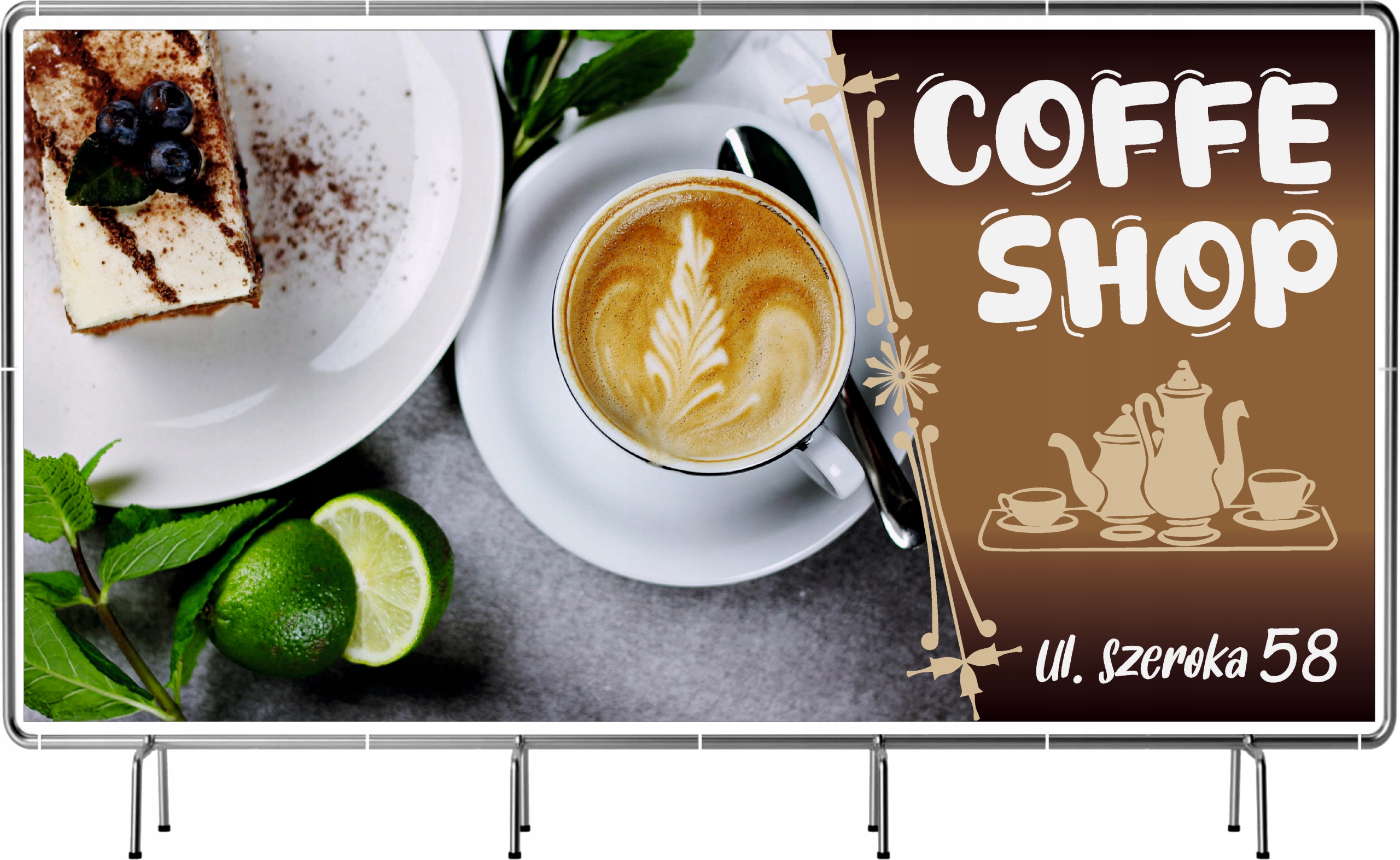 BANER REKLAMOWY 130x80 cm plandeka różne wzory KAWIARNIA CAFFE SHOP