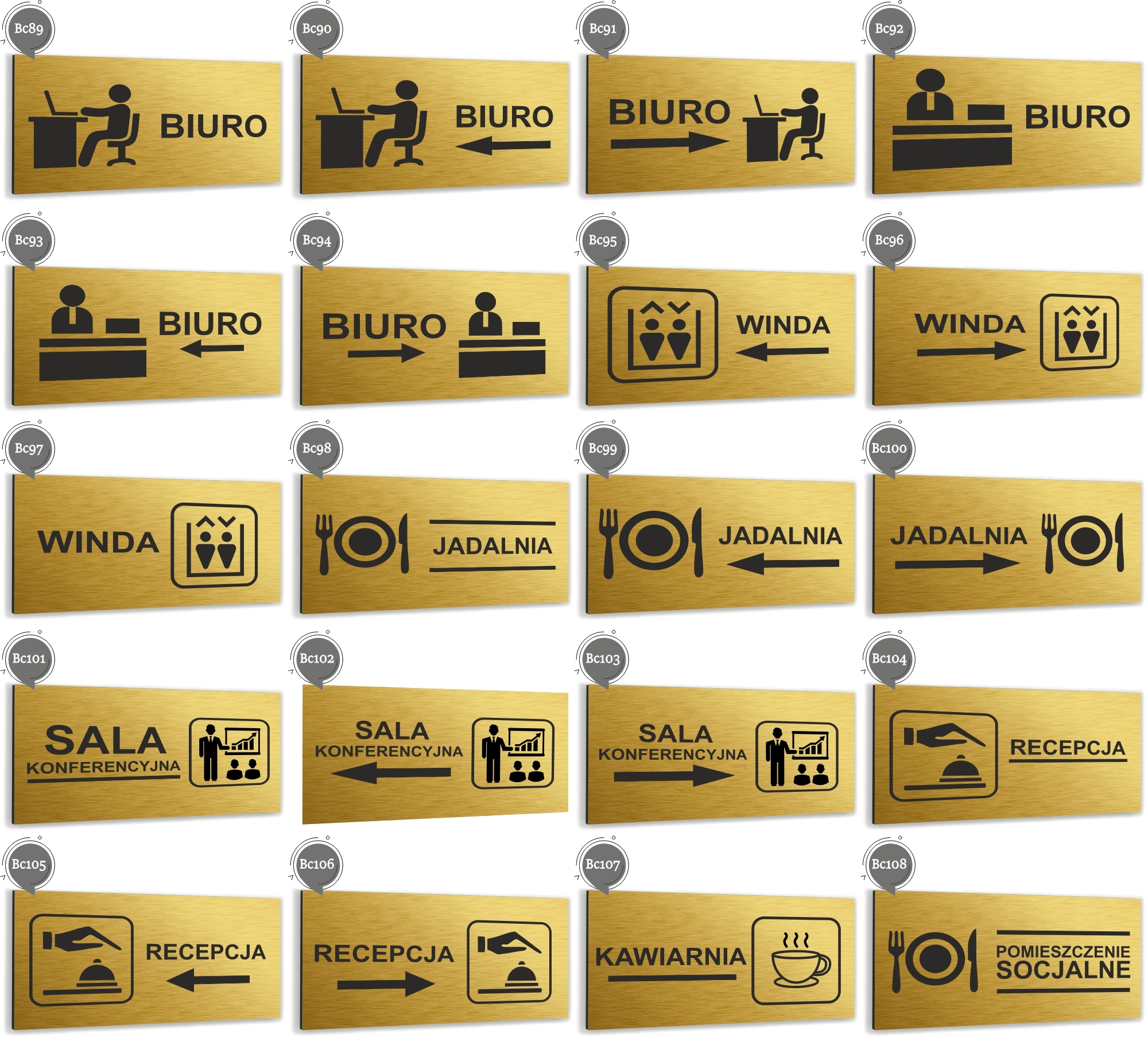 Tabliczka TOALETA DLA OSÓB NIEPEŁNOSPRAWNYCH aluminium informacyjna ZŁOTA