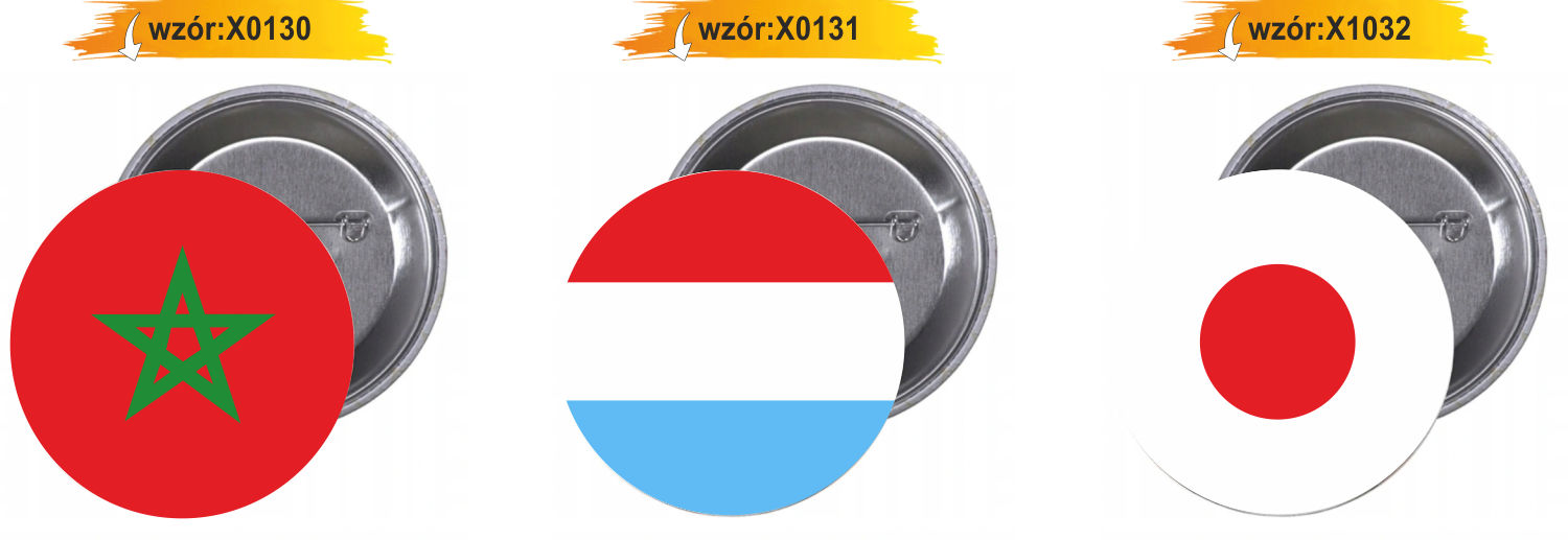 Przypinki buttony FLAGA TAJLANDIA z grafiką TANIO