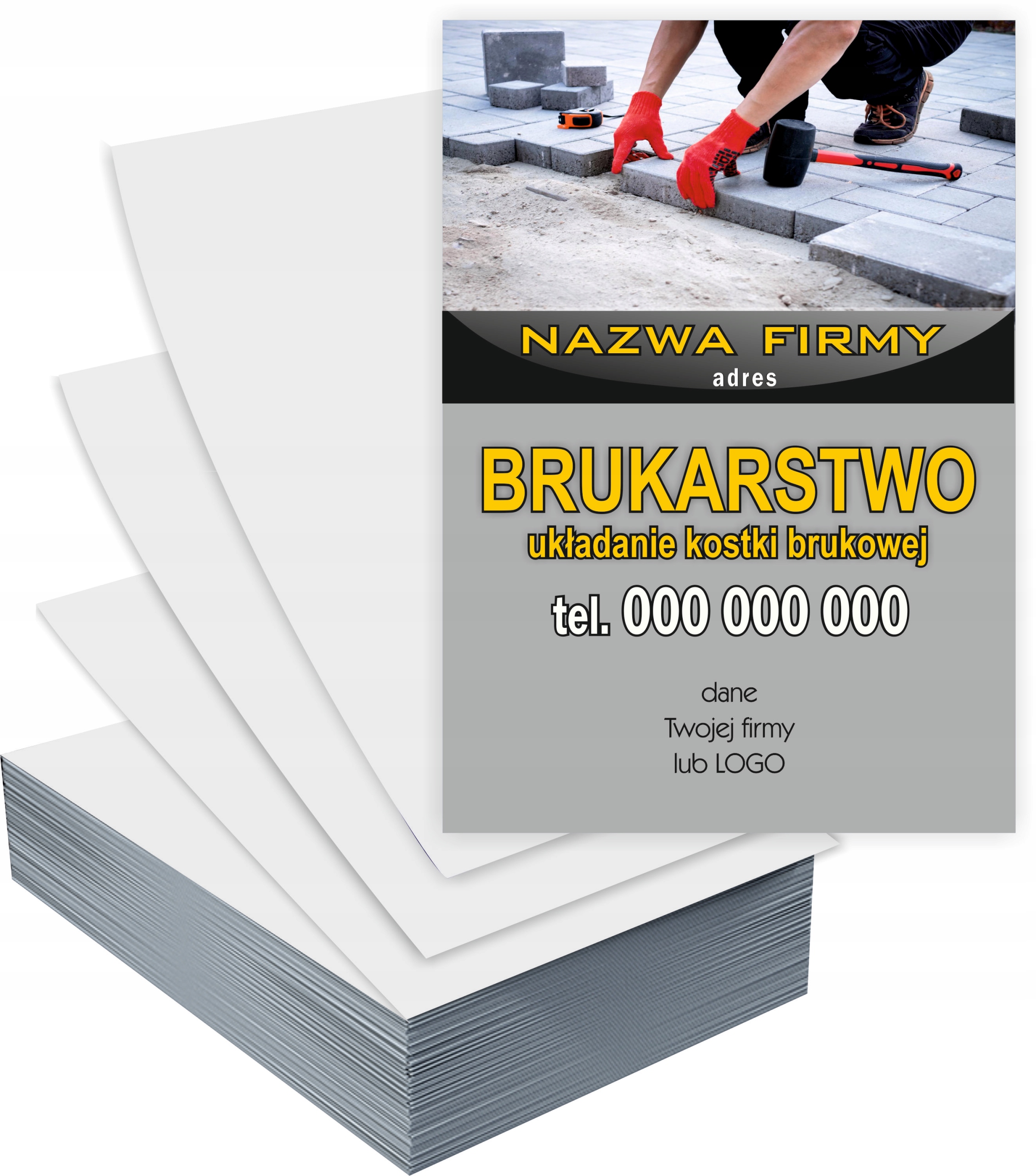 Ulotki A5 BRUKARSTWO 100 szt firmowe reklamowe + PROJEKT GRATIS