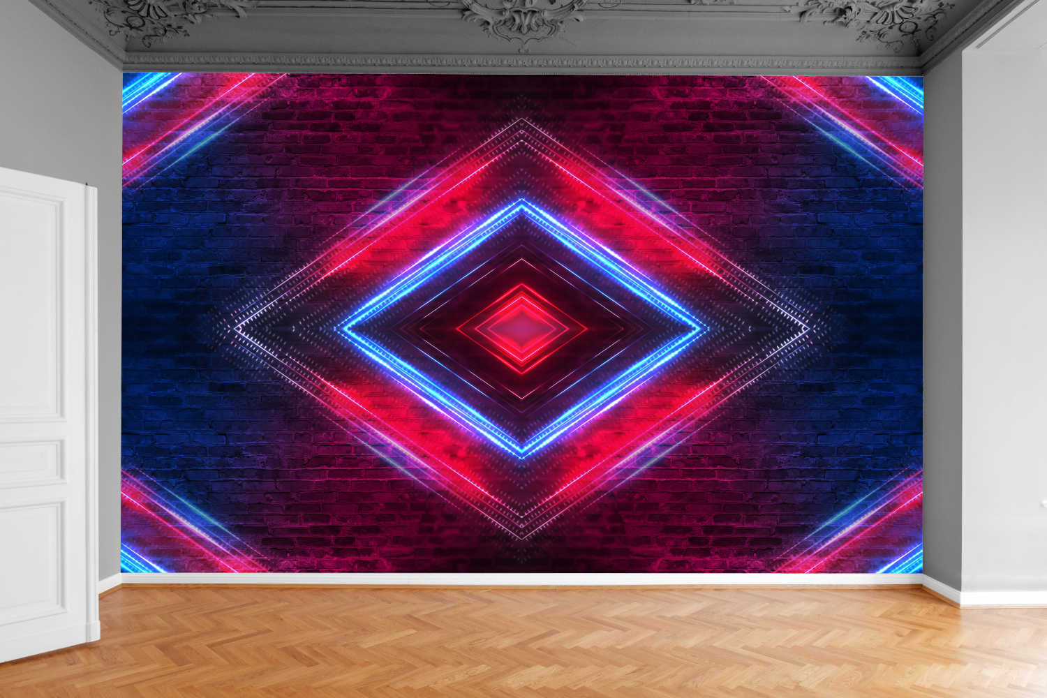 Fototapeta CEGLANY MUR NEONOWA ŚCIANA 370x250