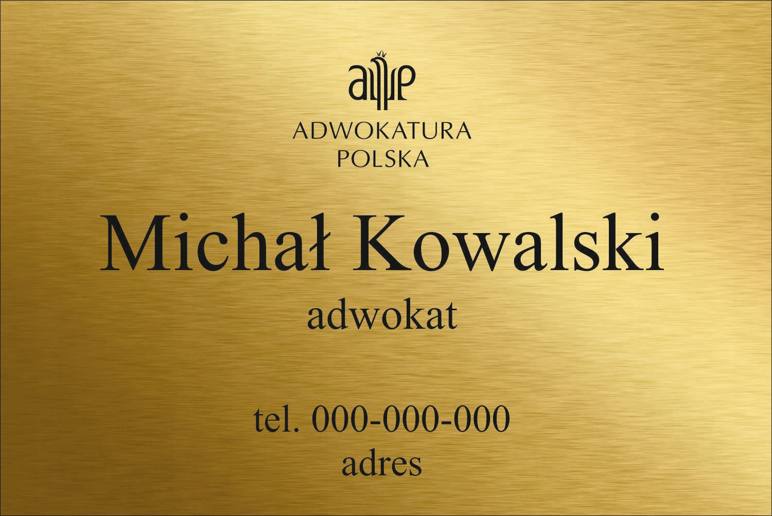 Tabliczka Kancelaria Adwokacka grawerowana grawer