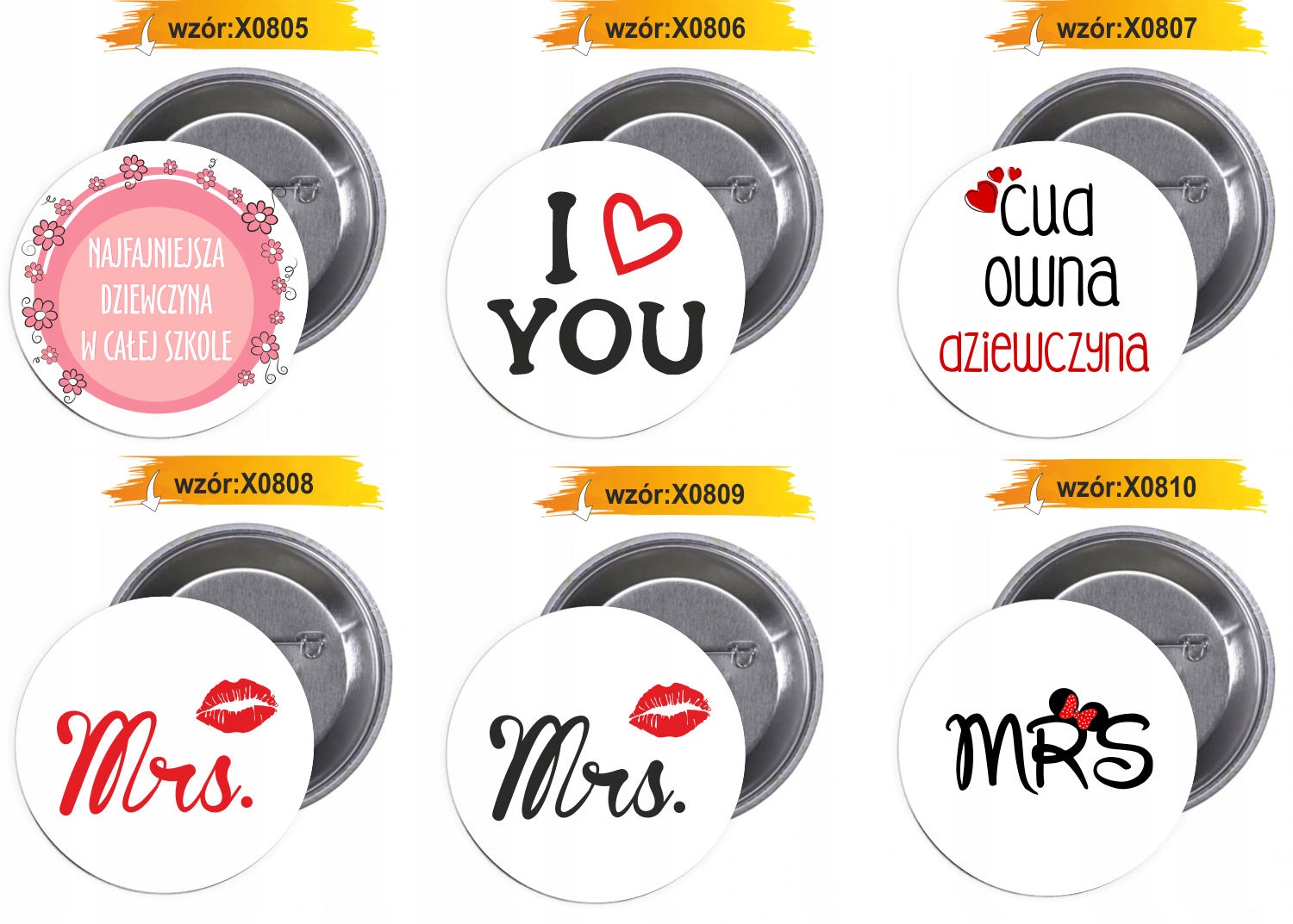 Przypinki buttony DZIEŃ KOBIET HIT tanio