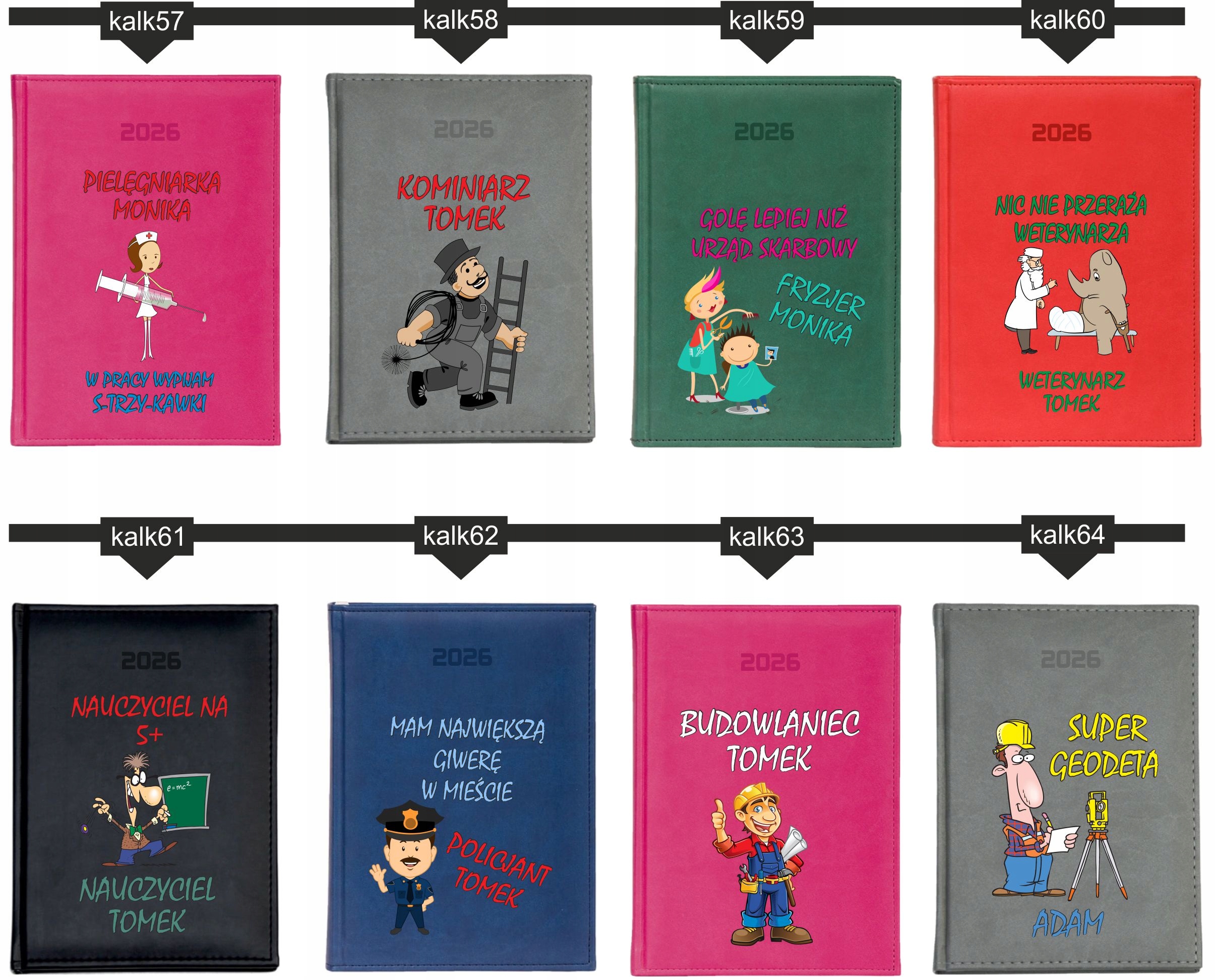 DUŻY KALENDARZ A4 2026 DZIENNY terminarz nadruk UV PREZENT DLA ELEKTRYKA