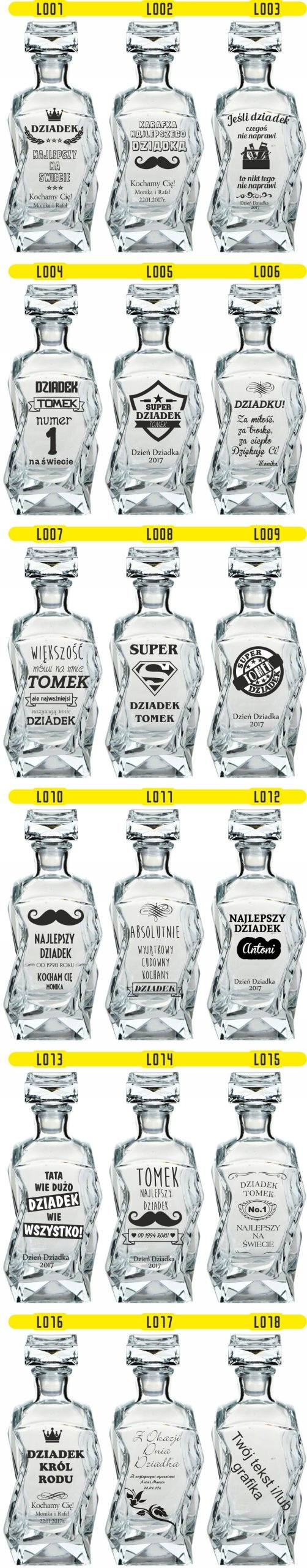 KARAFKA podziękowania dla rodziców świadków grawer