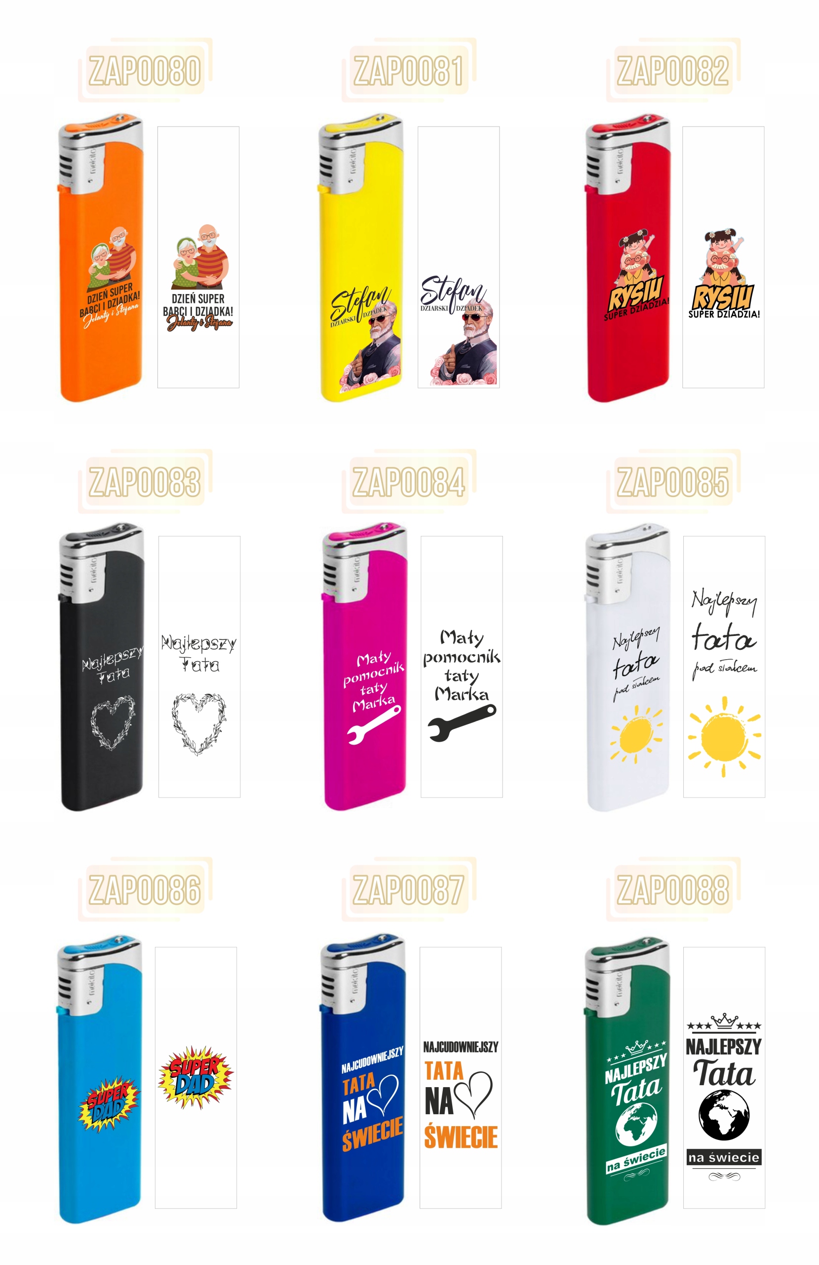 Zapalniczka gazowa z nadrukiem uv prezent twój napis na dzień taty ojca