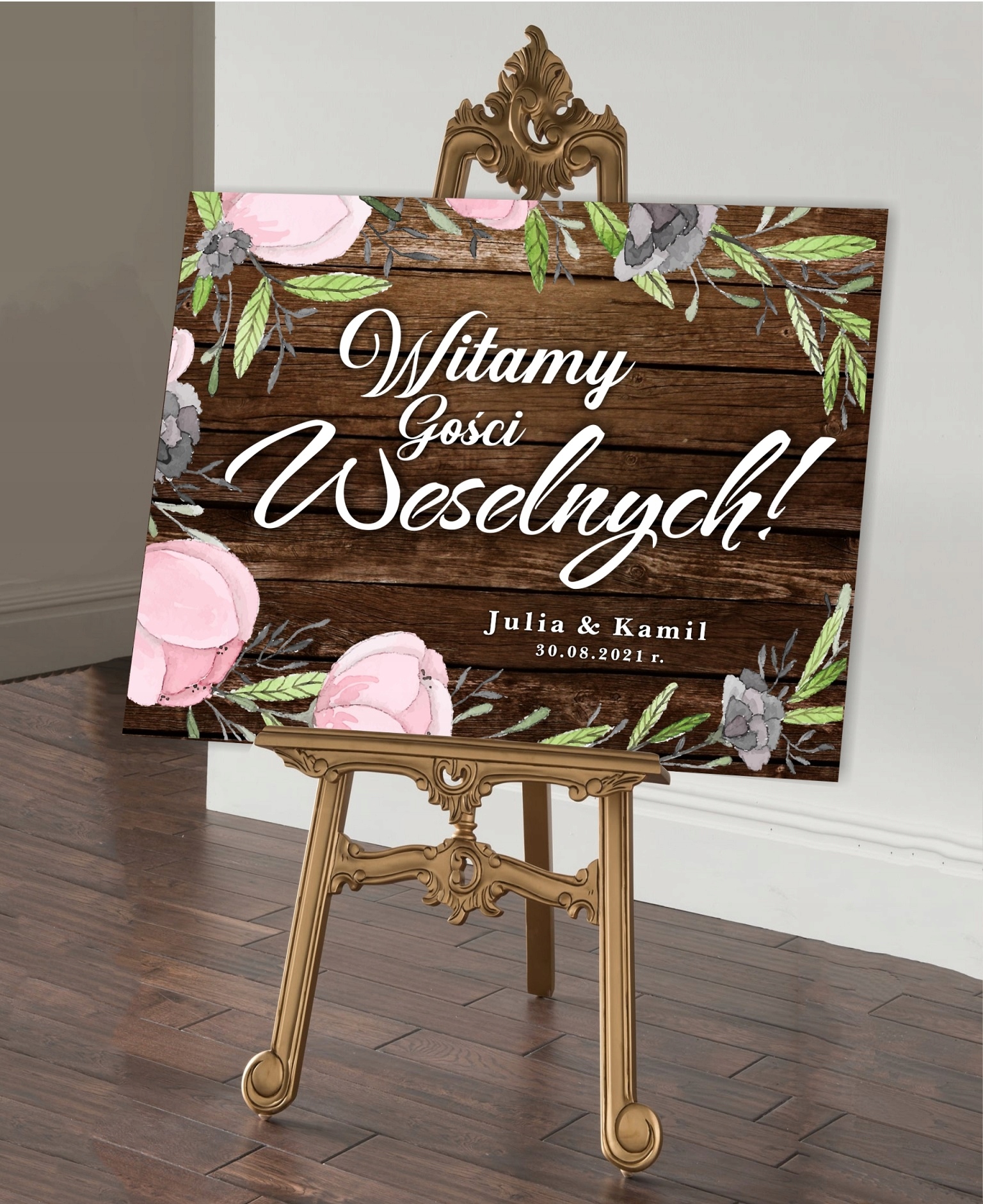 TABLICE powitalna na ślub rustykalna wesele 70x50