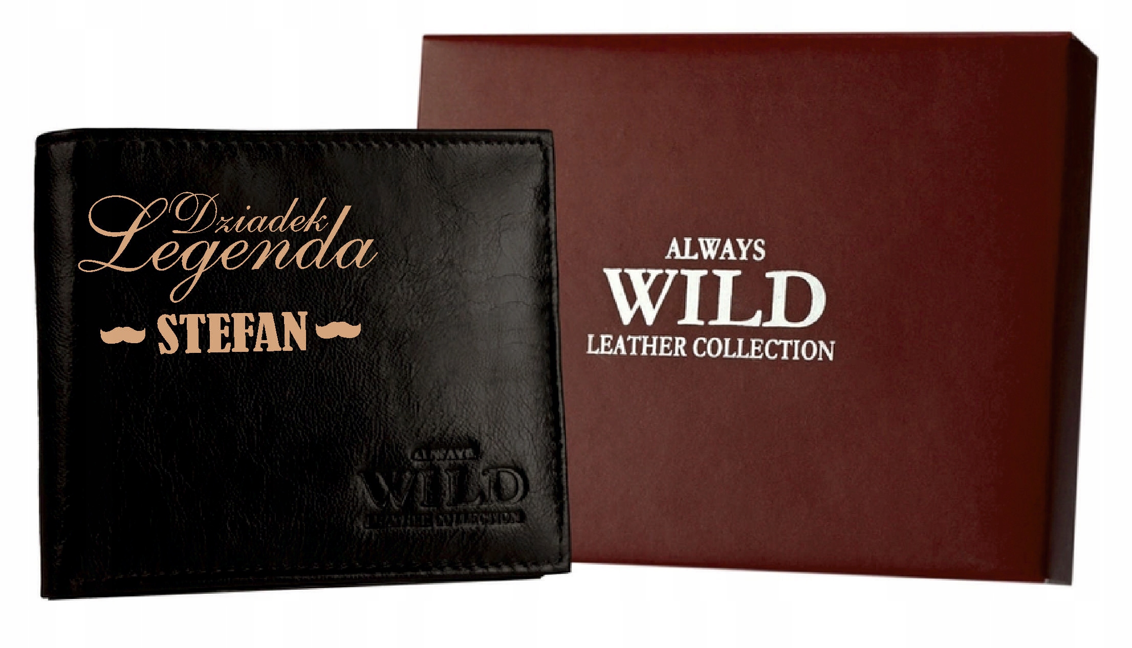 Portfel grawerowany DLA DZIADKA skóra TWÓJ TEKST