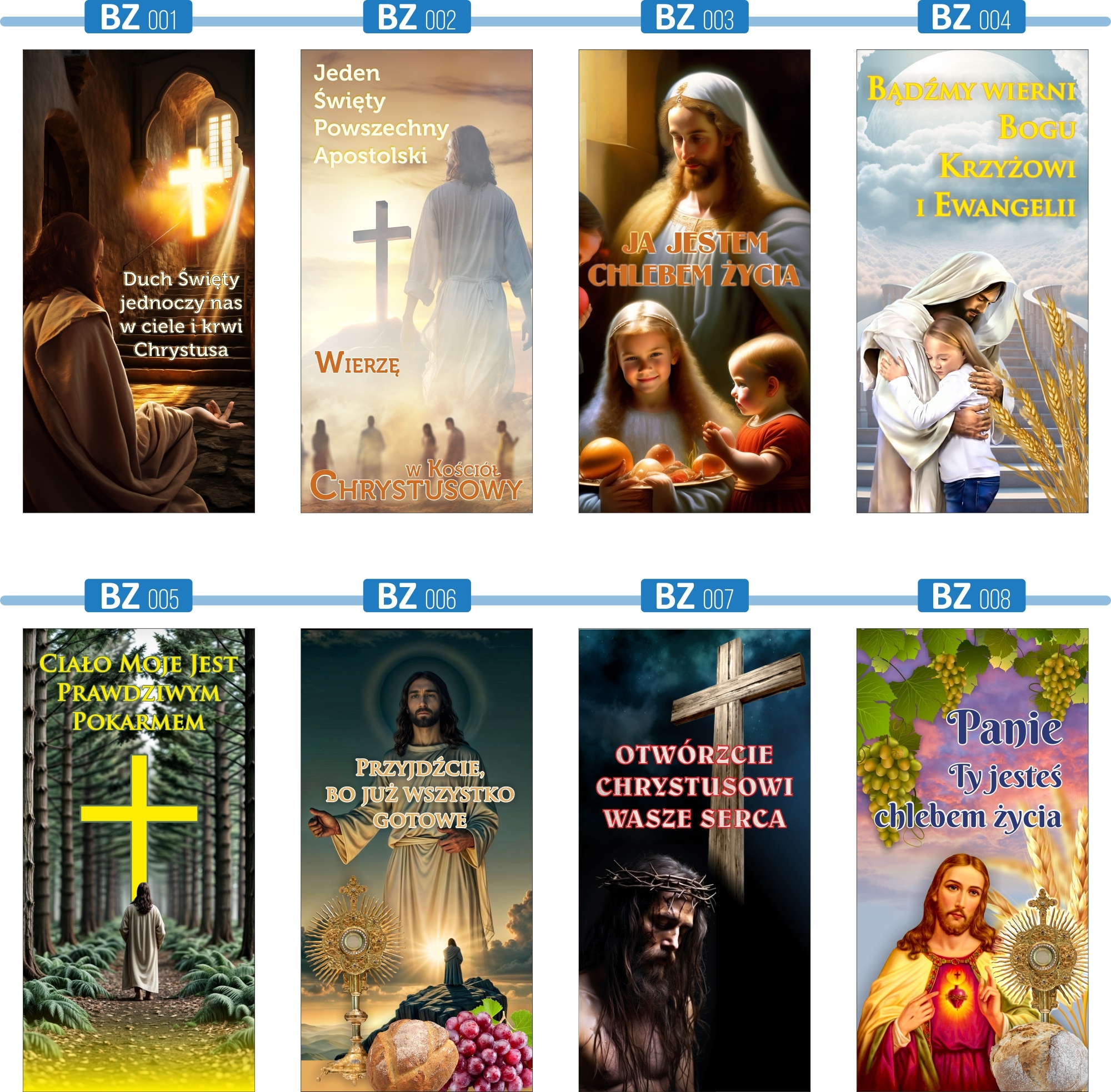 Banery na uroczystość Bożego Ciała religijny dekoracja kościoła ołtarza