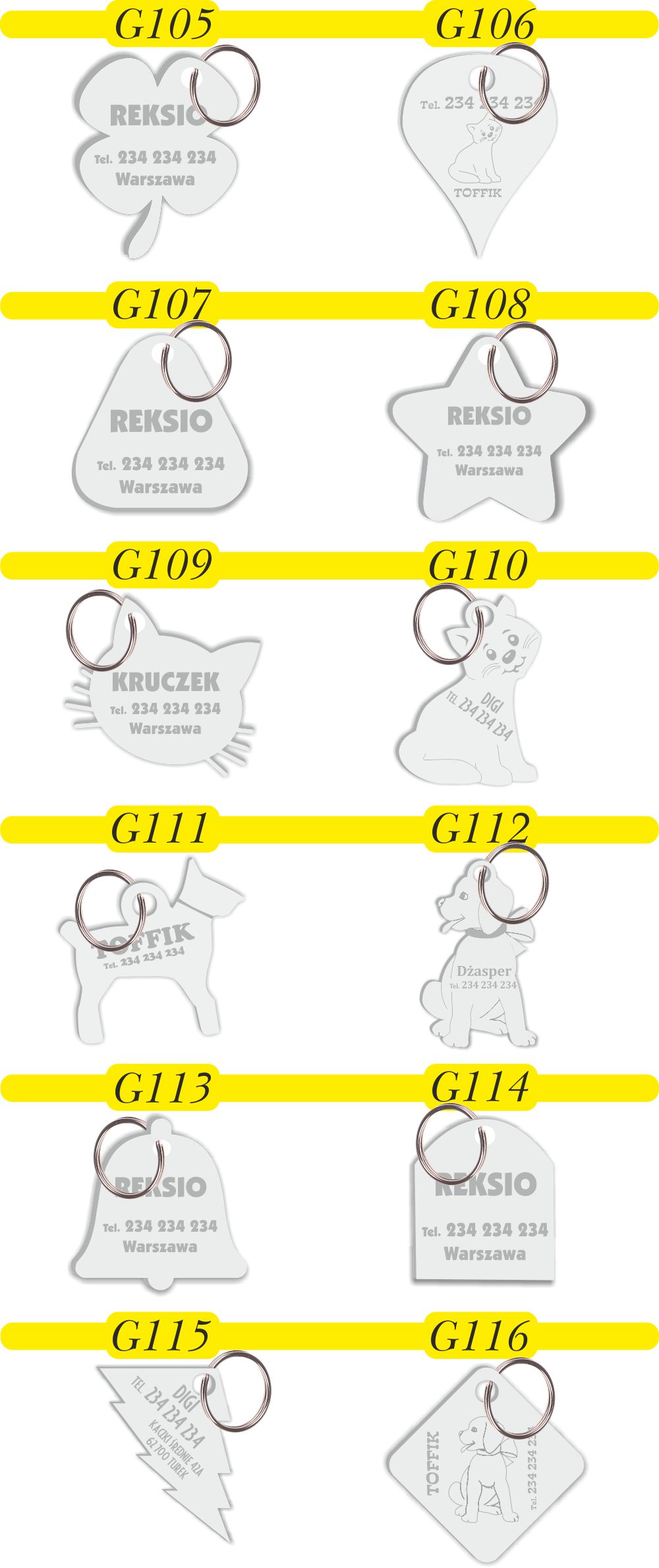 Adresówka Identyfikator grawerowany dla Psa Kota