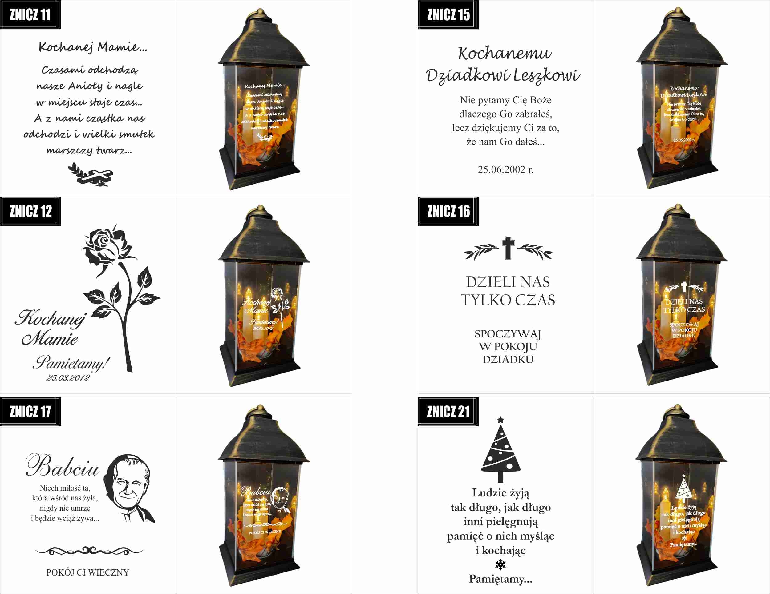 ZNICZ LAMPION z GRAWEREM dla Matki Chrzestnej