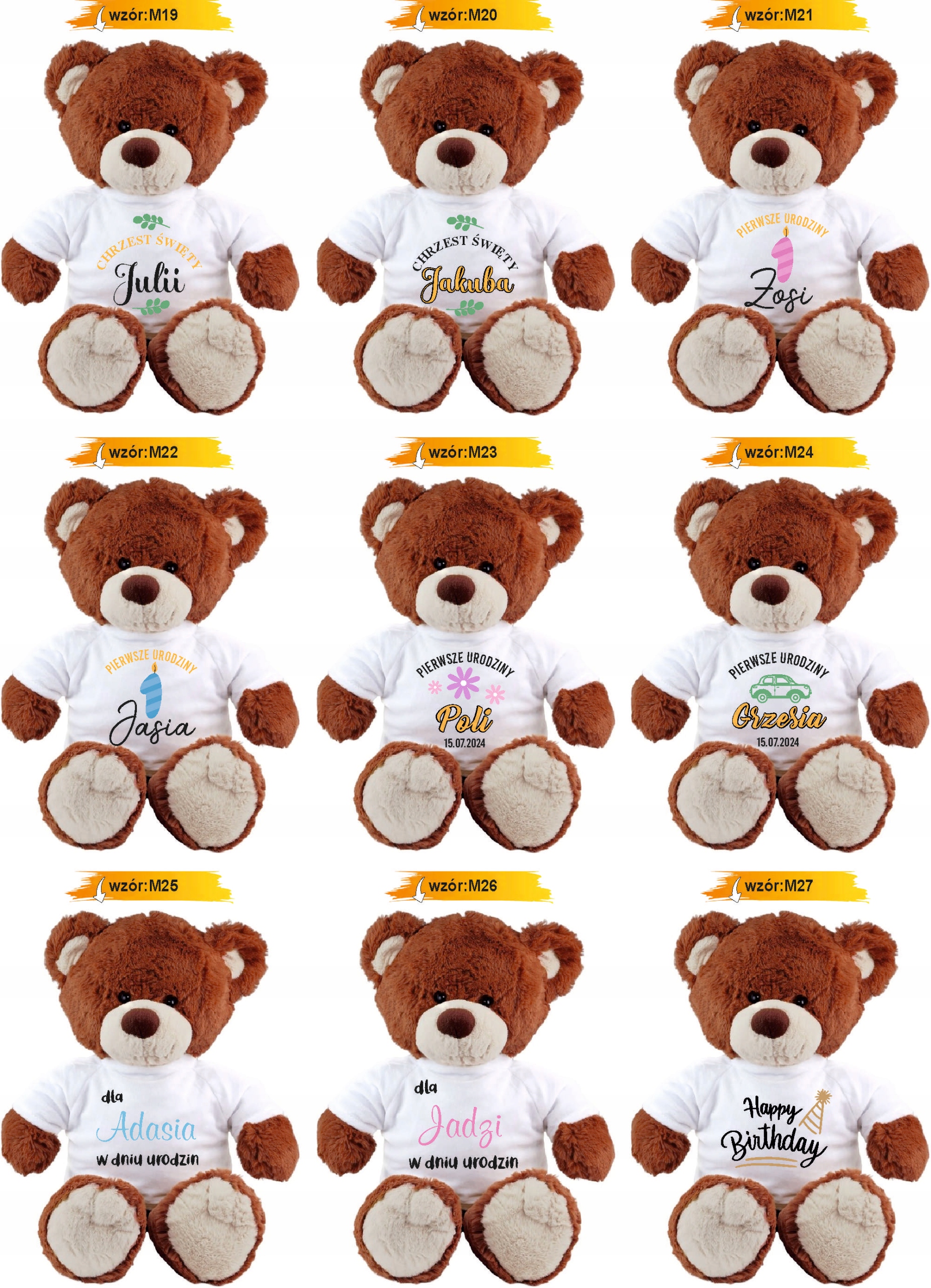 PLUSZOWY MIŚ brązowy z koszulką personalizacja PREZENT na WALENTYNKI HAFT
