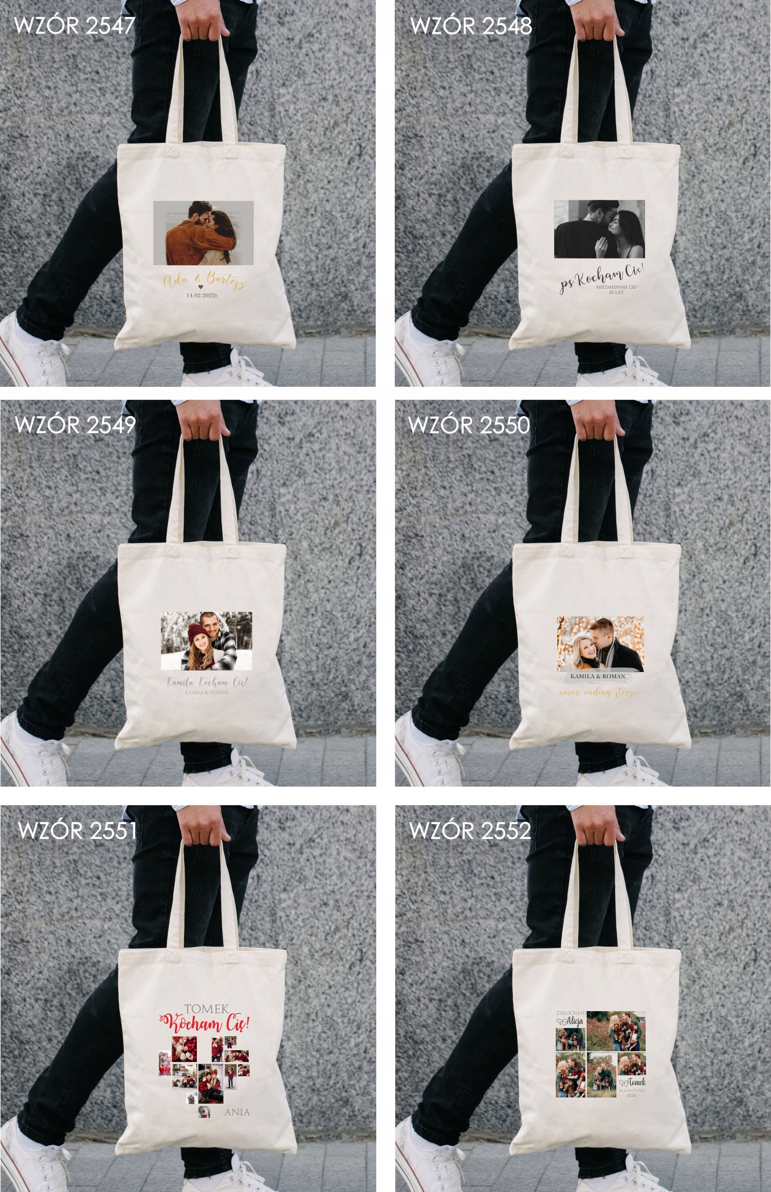 Eko Torba z imieniem zdjęciem NA WALENTYNKI