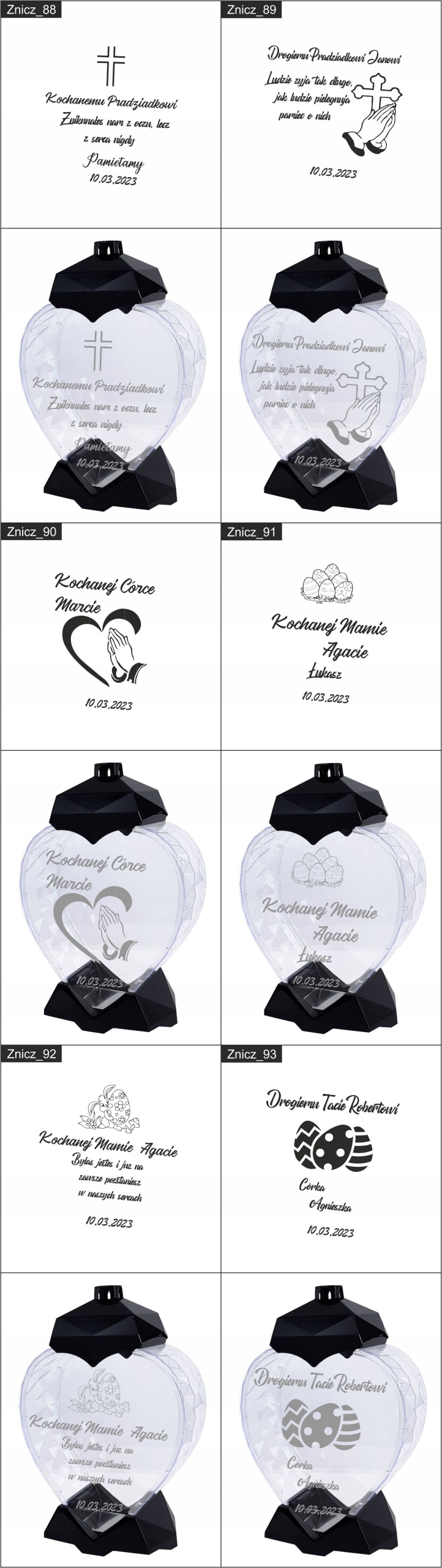 DUŻY ZNICZ Z GRAWEREM DEDYKACJA DLA kuzynki cioci