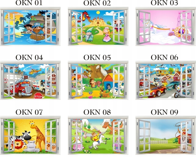 Naklejki samoprzylepna na ścianę okno zwierzątka