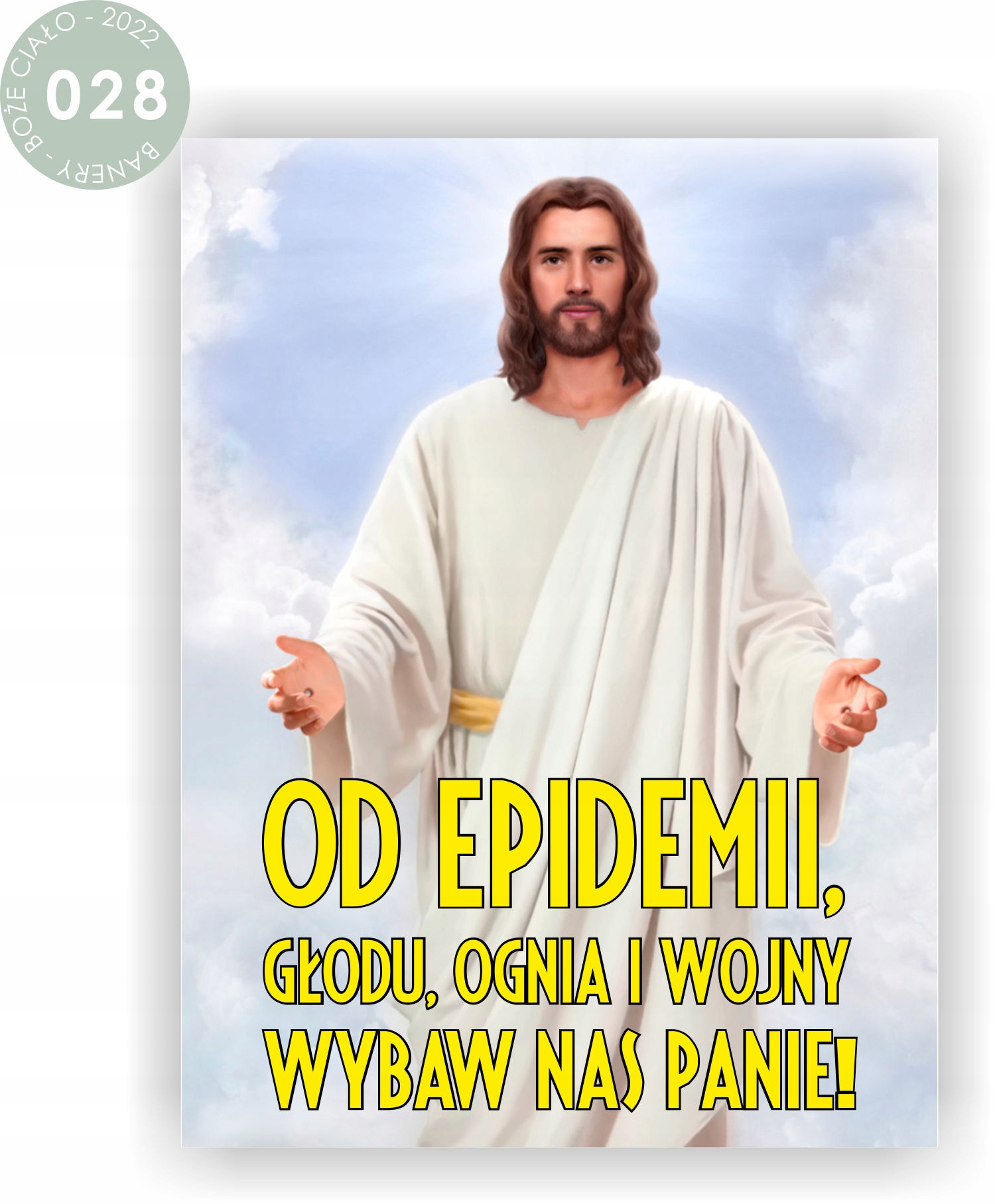 BANER NA BOŻE CIAŁO dekoracja OŁTARZA STOP WOJNIE