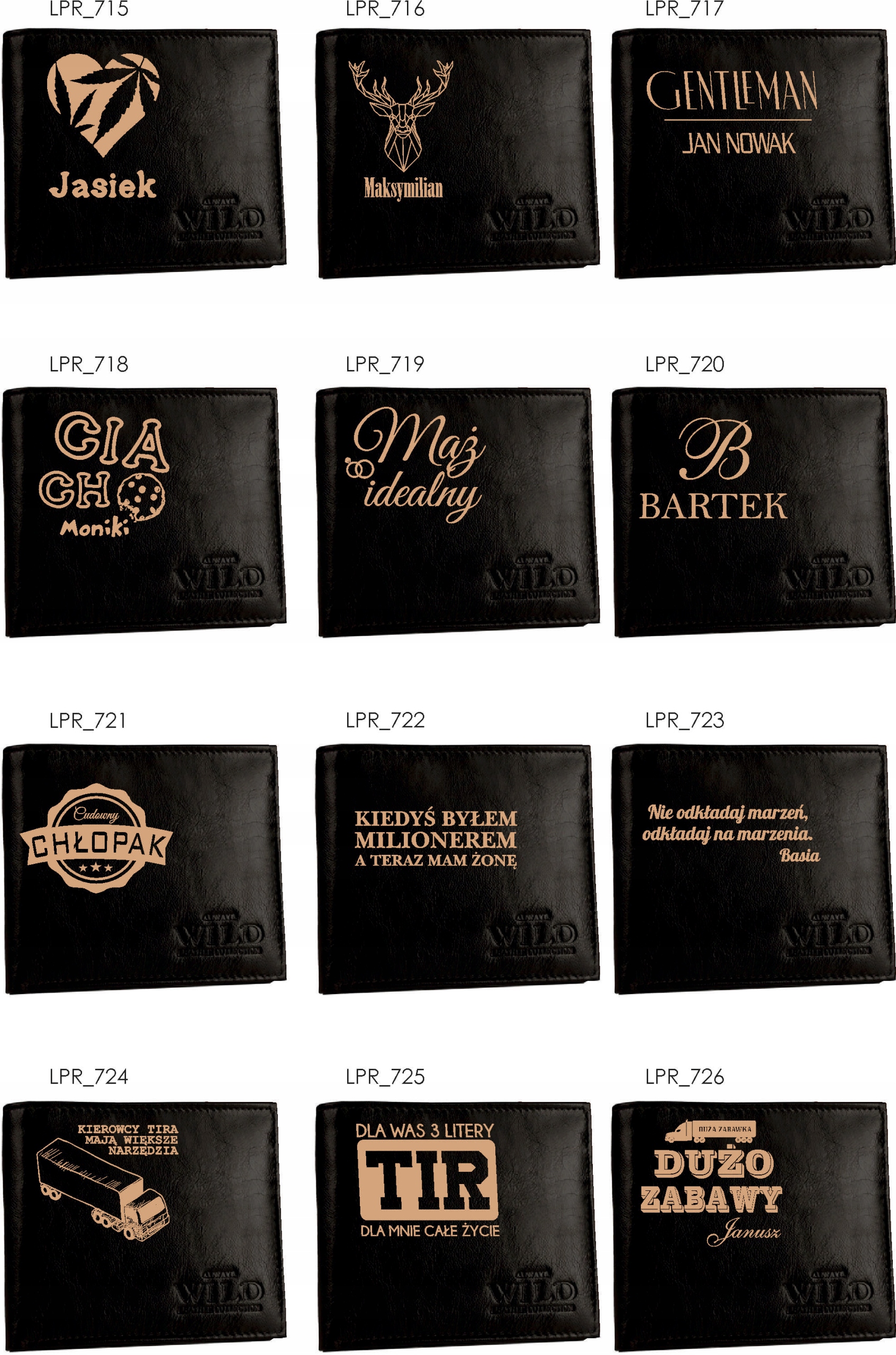 Portfel grawerowany DLA DZIADKA skóra TWÓJ TEKST