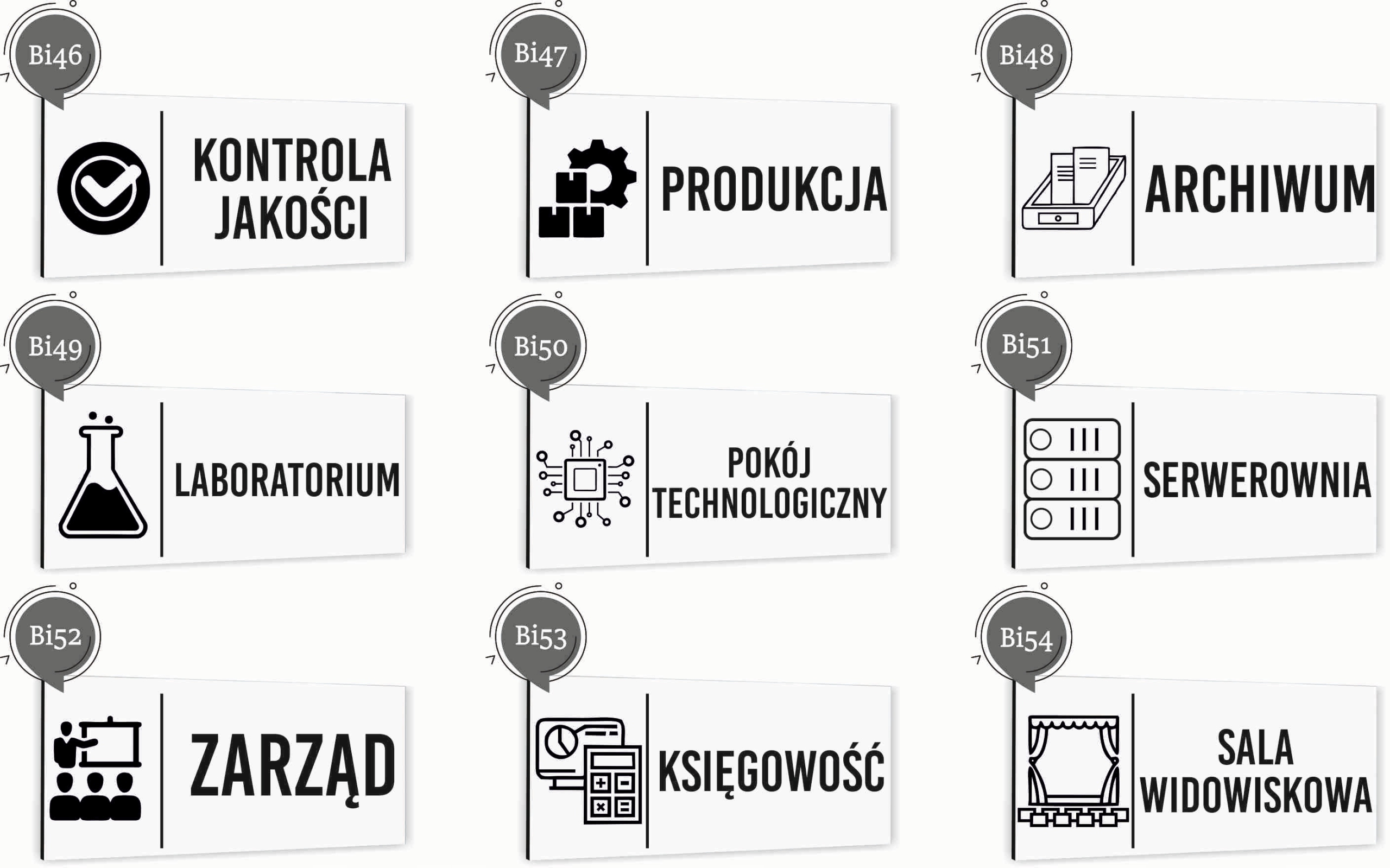 Tabliczka na drzwi PRODUKCJA Aluminium BIAŁA Dibond Piktogram