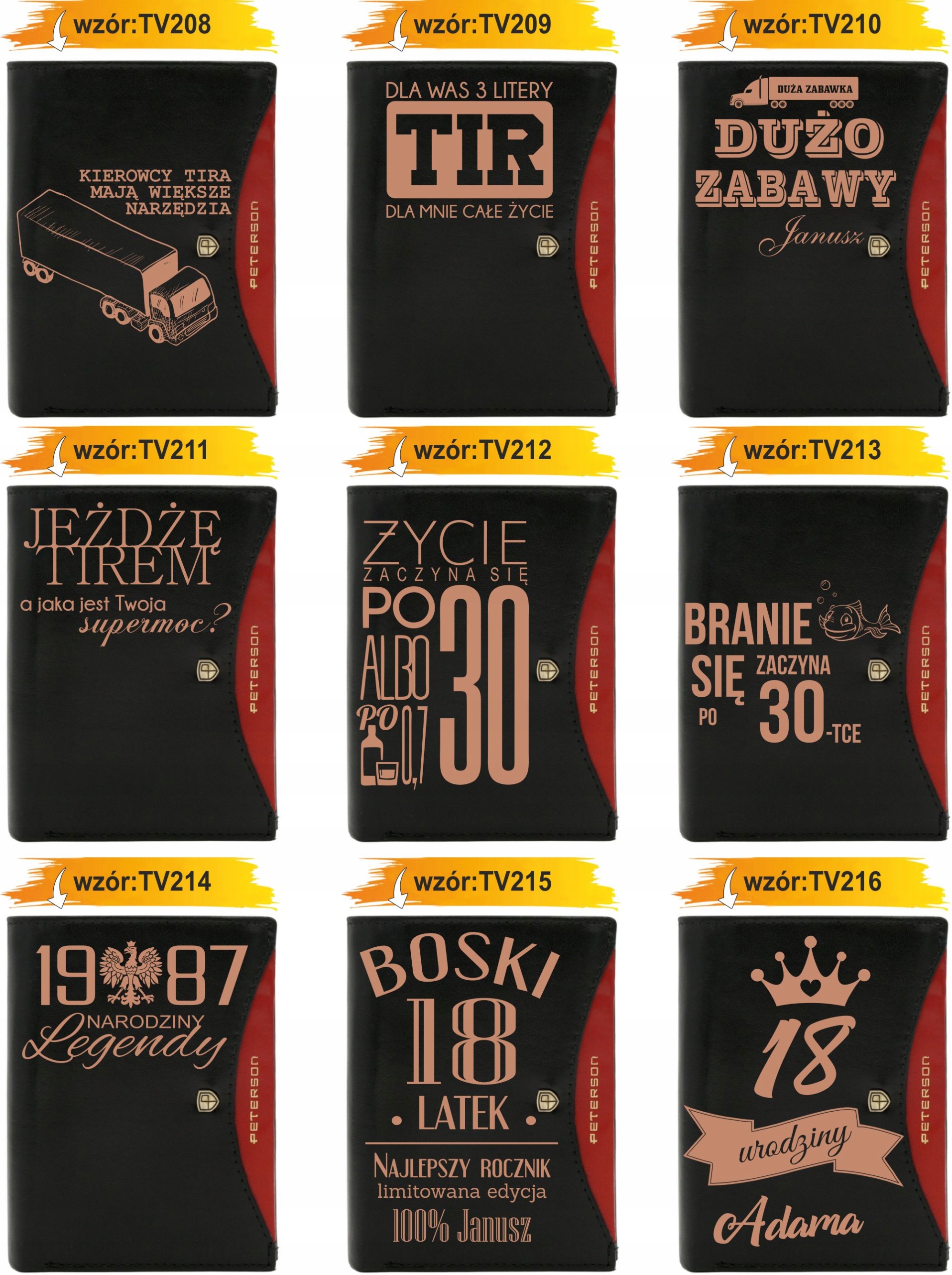 Portfel męski skórzany GRAWEROWANY prezent dla brata twój napis tekst