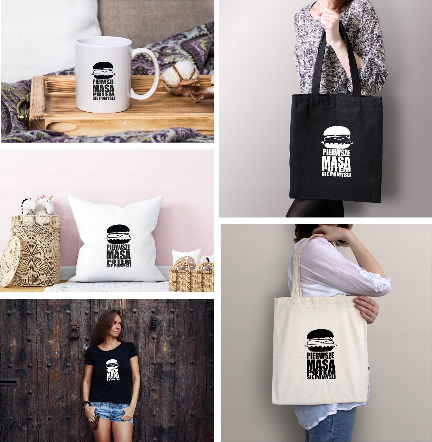 Poduszka z nadrukiem napis PIERWSZE MASA