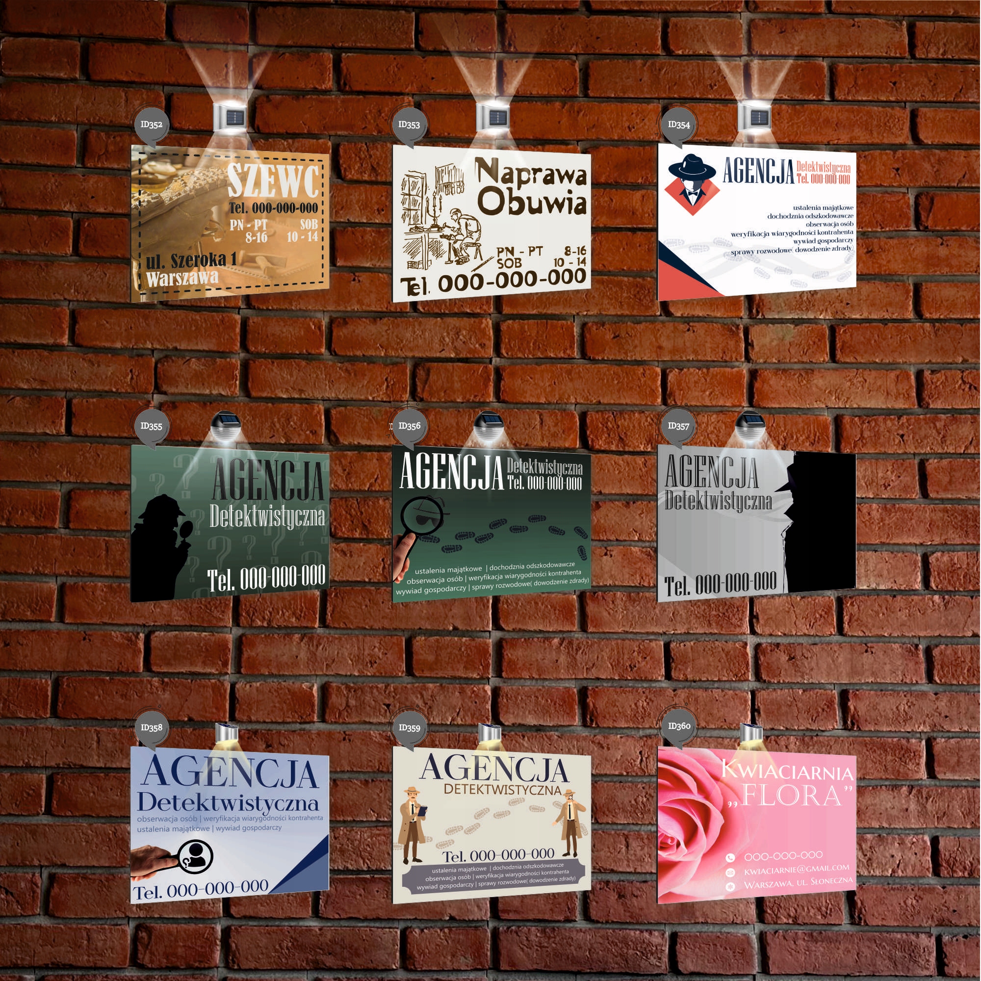 nadruk UV TABLICZKA reklamowa z lampką SZYLD 40x30 dibond SALA BANKIETOWA