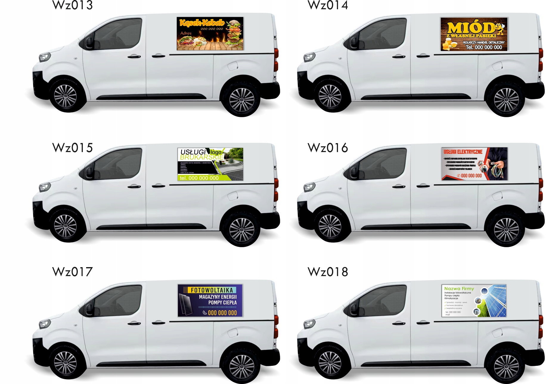 Reklama Naklejka na samochód GOTOWE WZORY REMONTY WYKOŃCZENIA WNĘTRZ