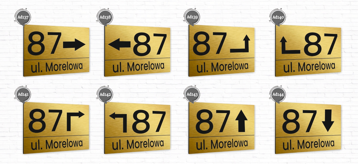 Tabliczka ADRESOWA ALUMINIOWA Tablica NUMER ZŁOTA