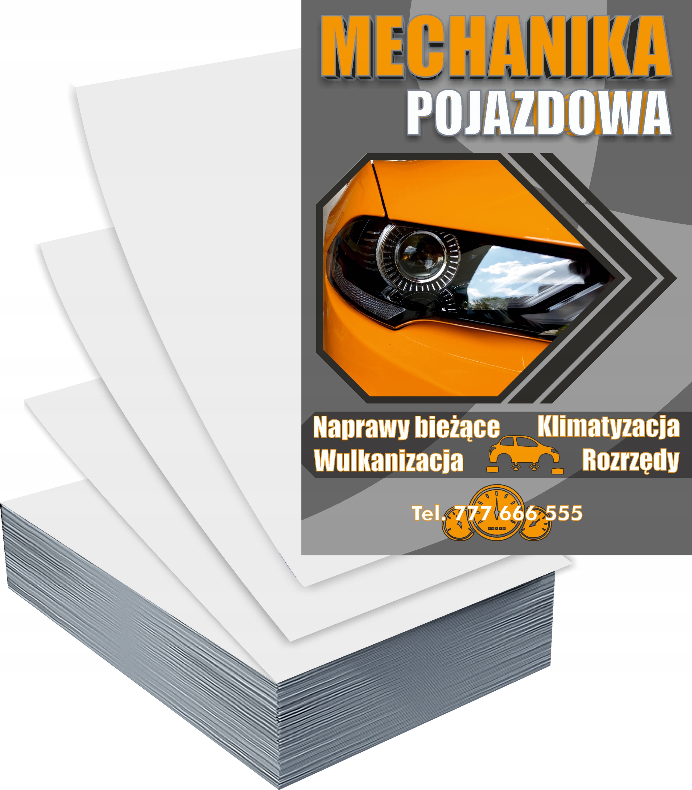 Ulotki A6 100 szt reklamowe firmowe DUŻY WYBÓR WZORÓW MECHANIKA POJAZDOWA