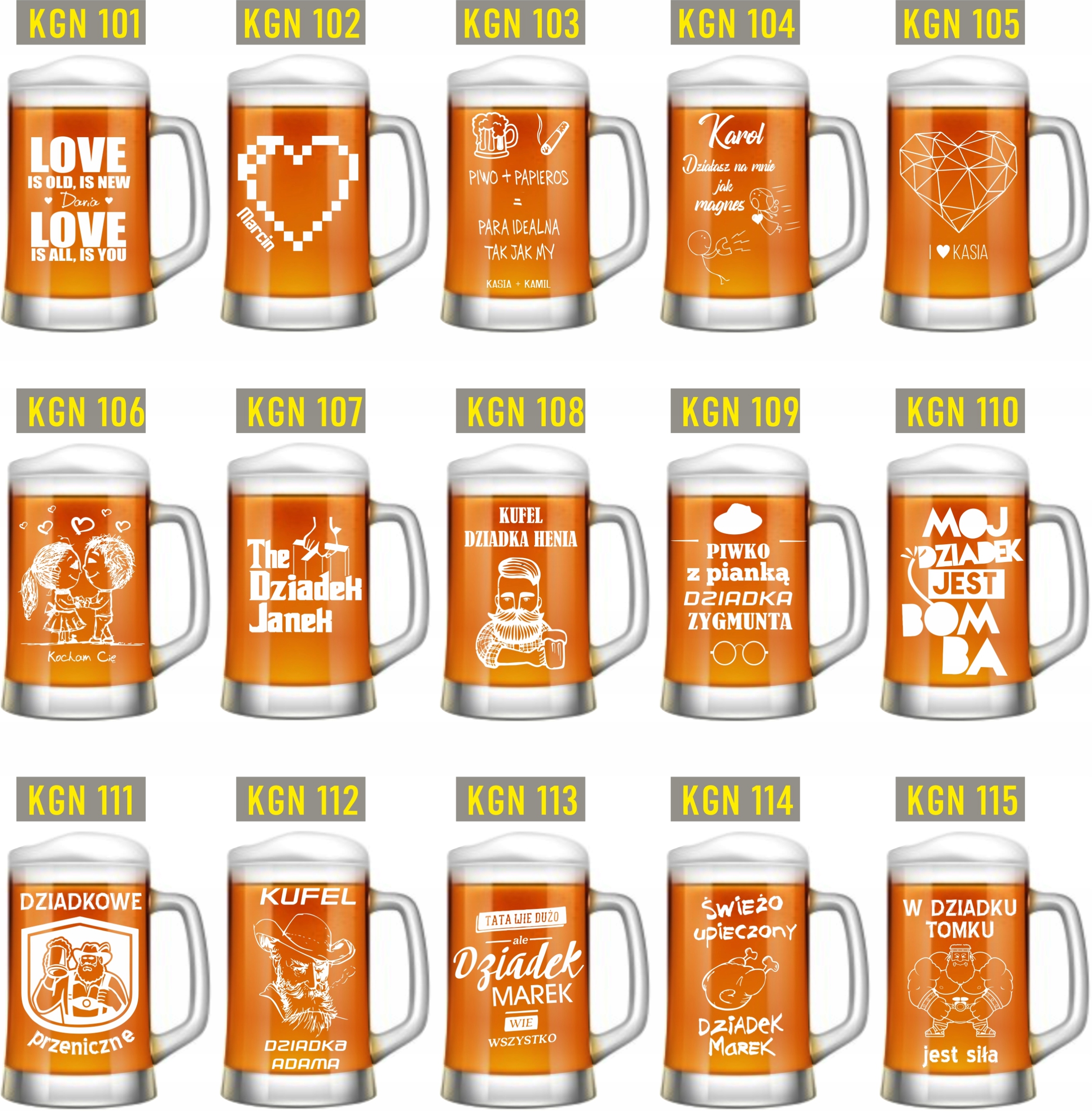 duży KUFEL do Piwa na PREZENT z GRAWEREM napisem