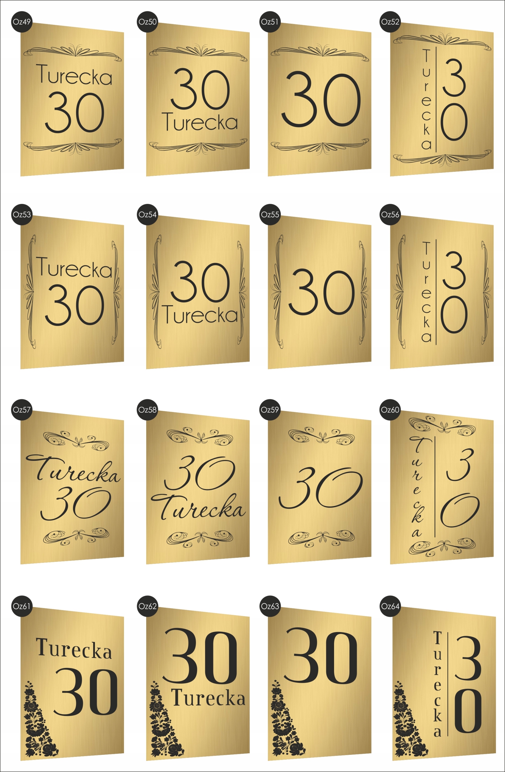 Tabliczka Tablica ADRESOWA nierdzewna dibond 40x30 NUMER DOMU adres złota