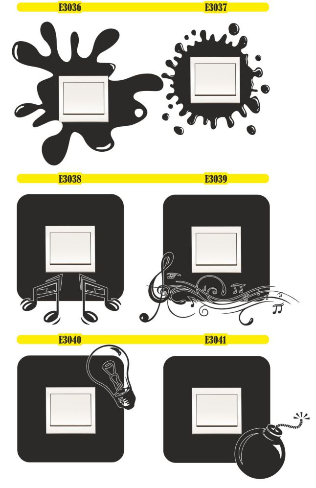 naklejki na włącznik NAKLEJKA POD KONTAKT ścienne