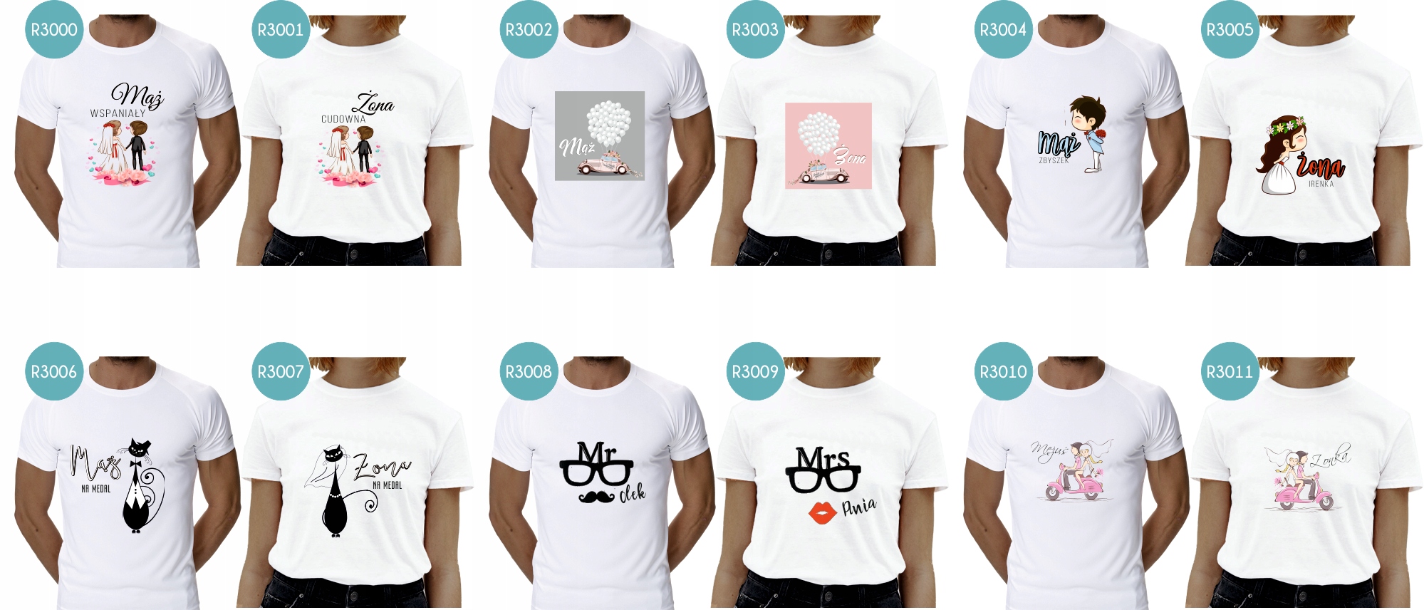 Koszulki dla PAR prezent dla zakochanych mąż żona