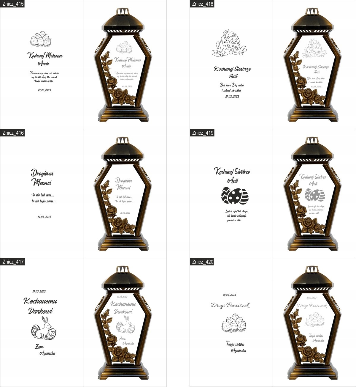 ZNICZ kapliczka Kochanej Żonie grawer z dedykacją