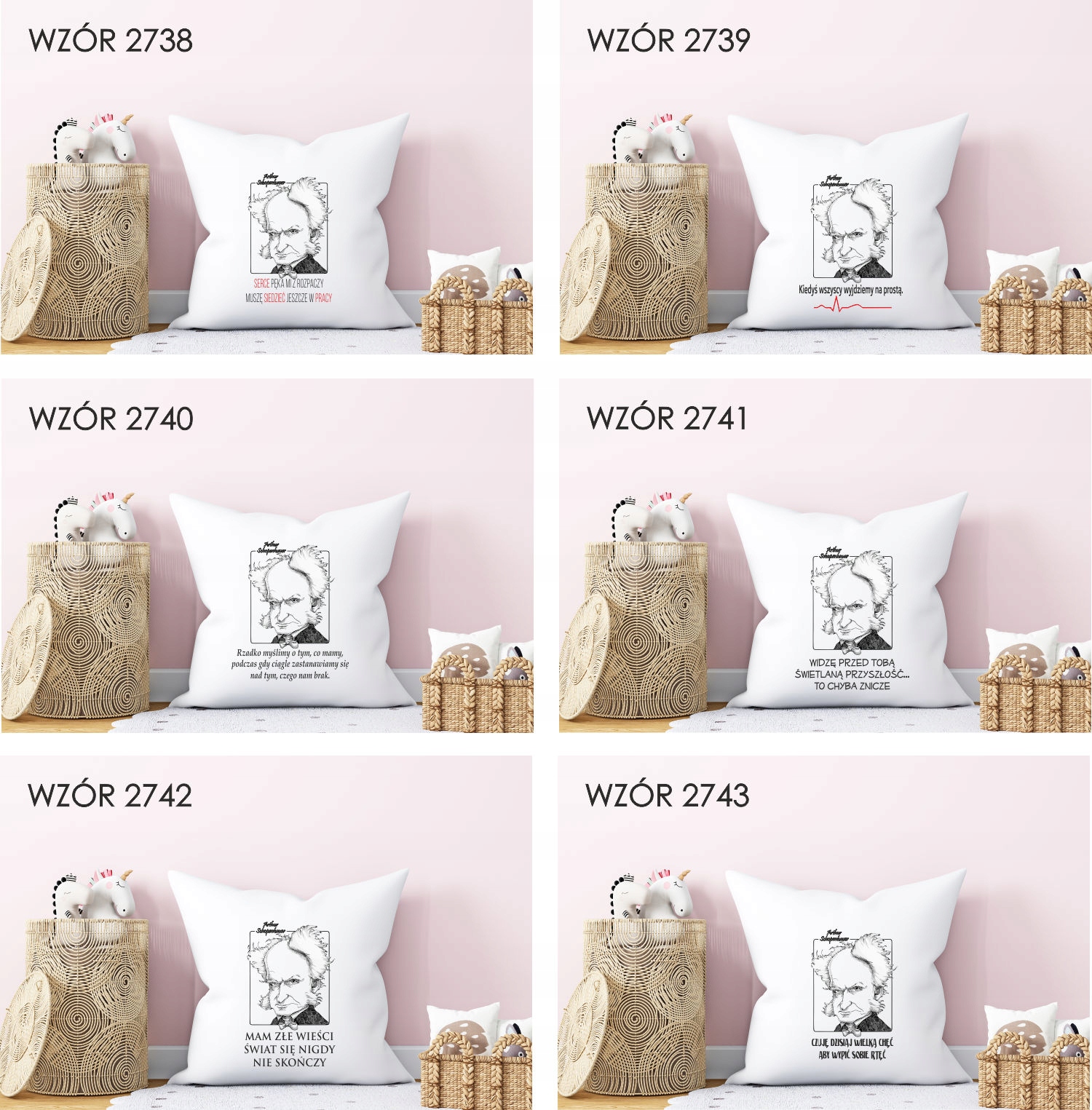 Poduszka z nadrukiem PREZENT ARTHUR SCHOPENHAUER