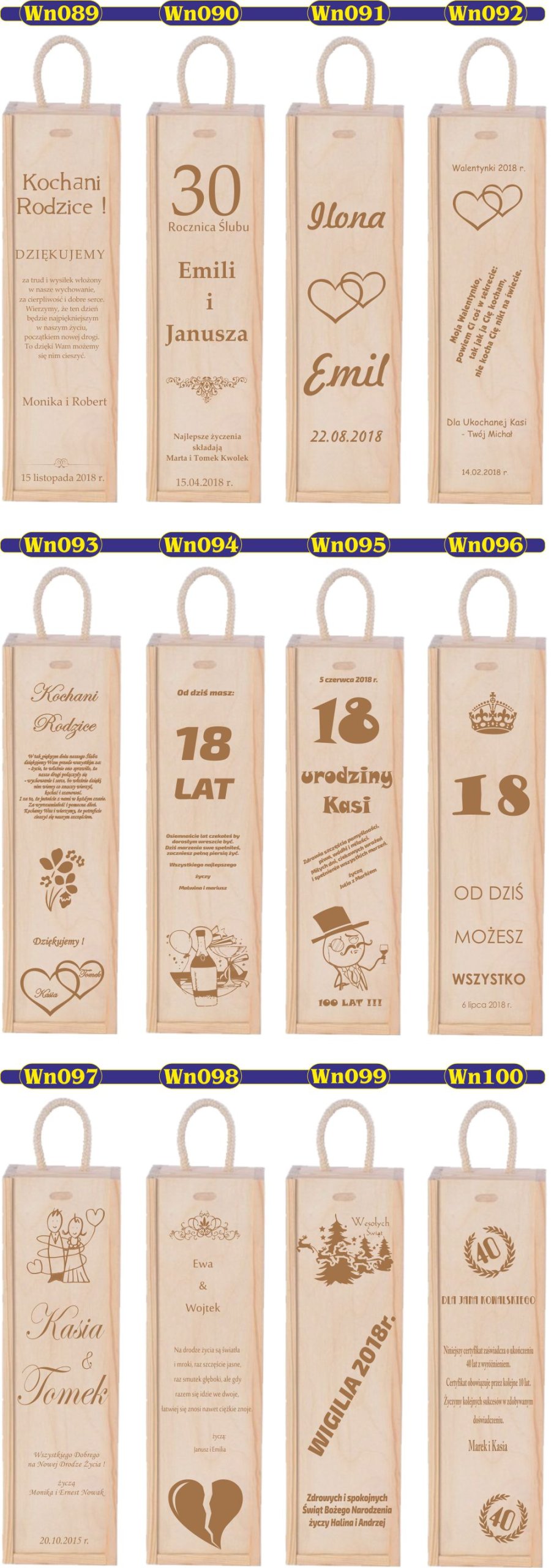 Skrzynka na wino grawer na DZIEŃ KOBIET z imieniem