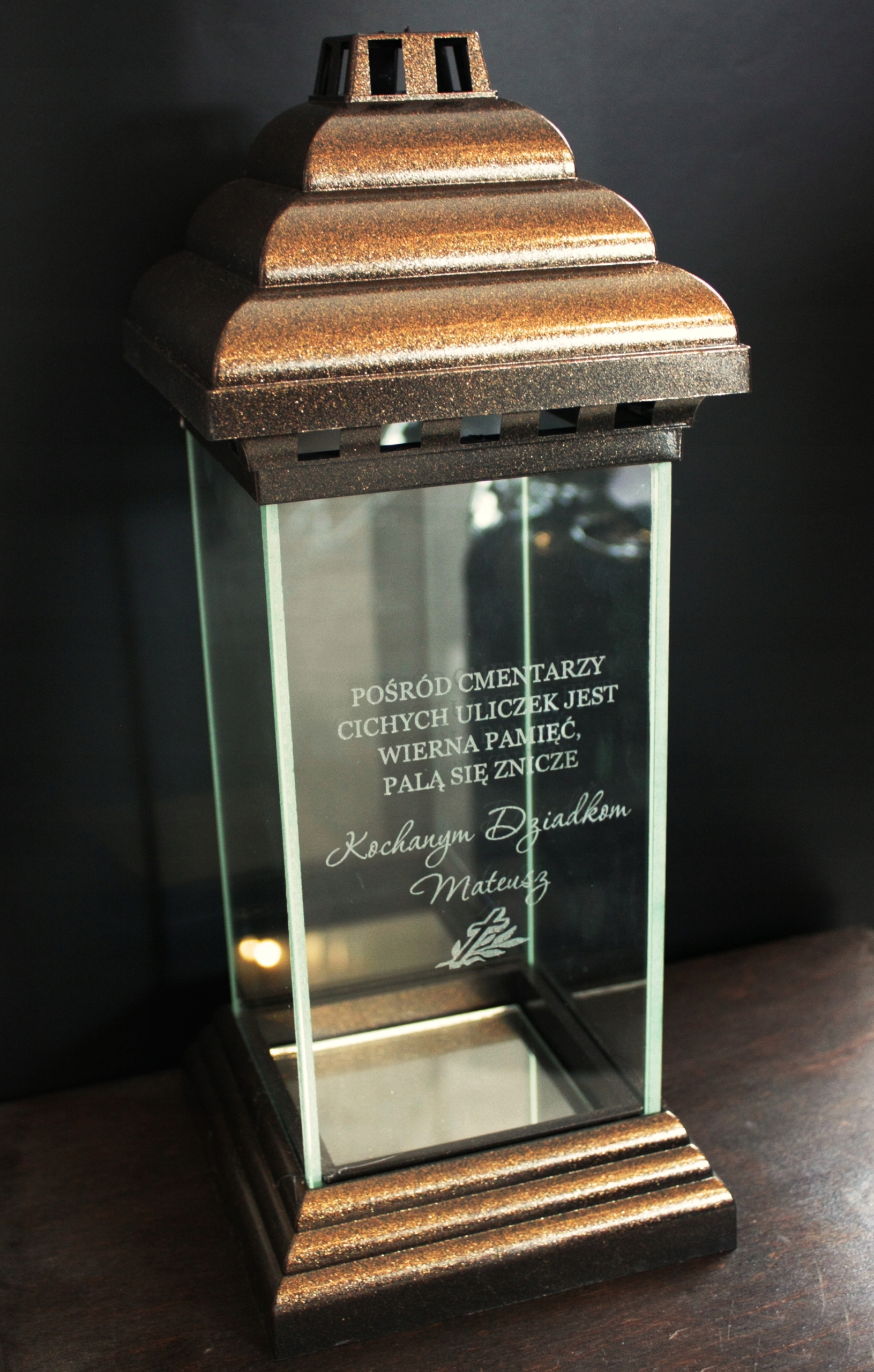 ZNICZ LAMPION z dedykacją TWOIM GRAWEREM dla babci