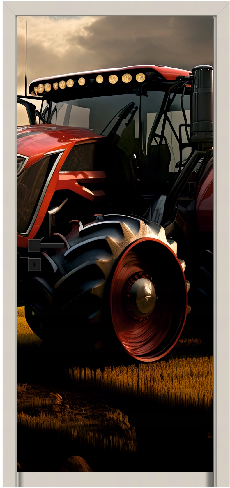 Naklejka samoprzylepna okleina tapeta na drzwi szafę meble CZERWONY TRAKTOR