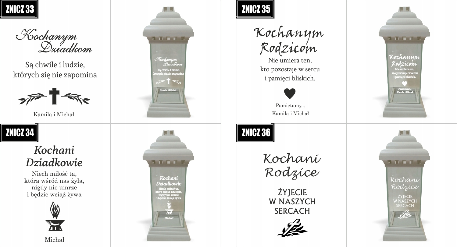 ZNICZ z grawerem dla Mamy Wszystkich Świętych