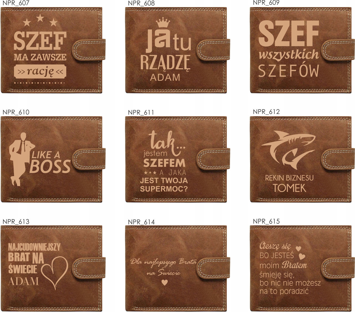 Elegancki portfel policjant WŁASNY TEKST + grawer