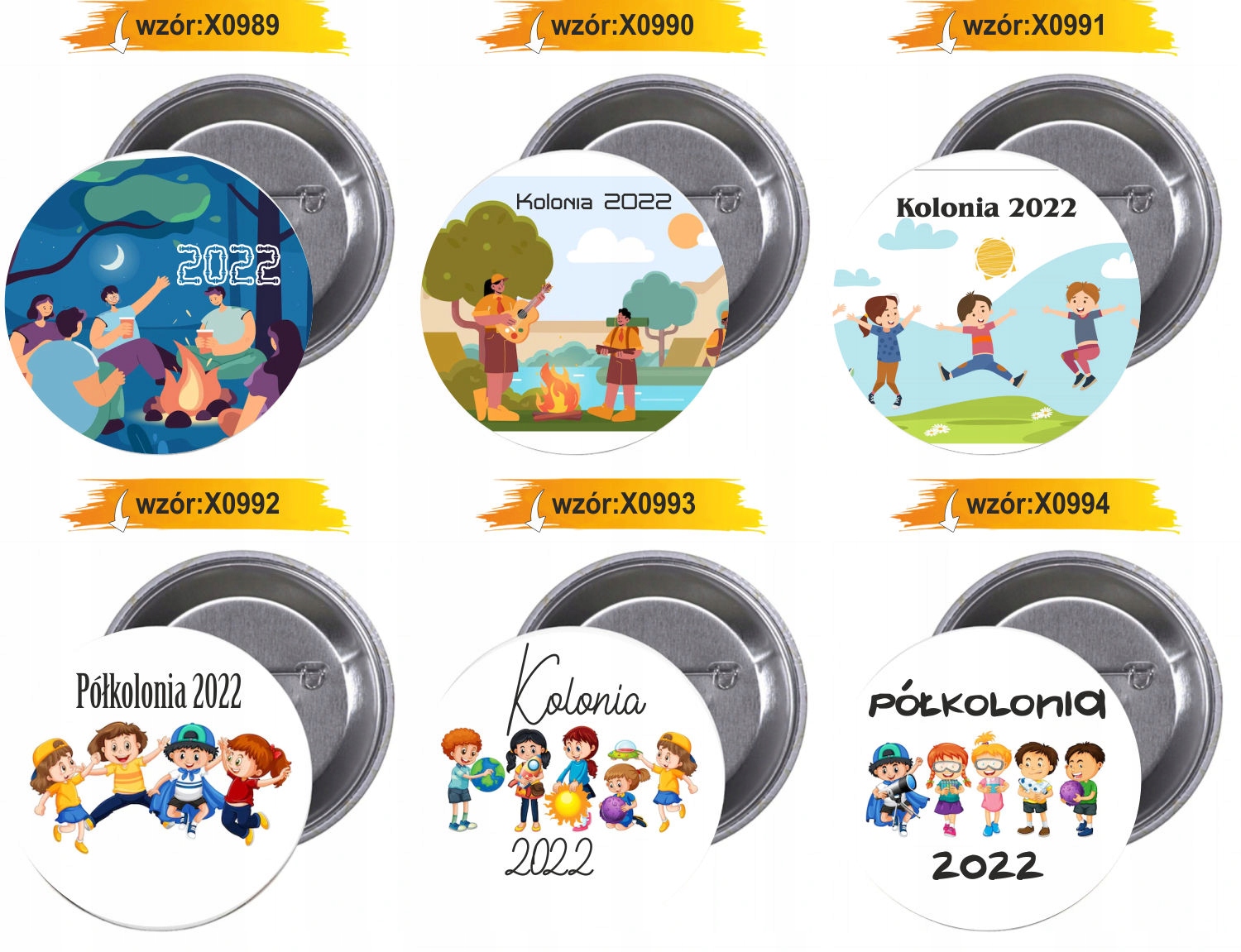 Przypinki buttony PÓŁKOLONIA 2022 HIT