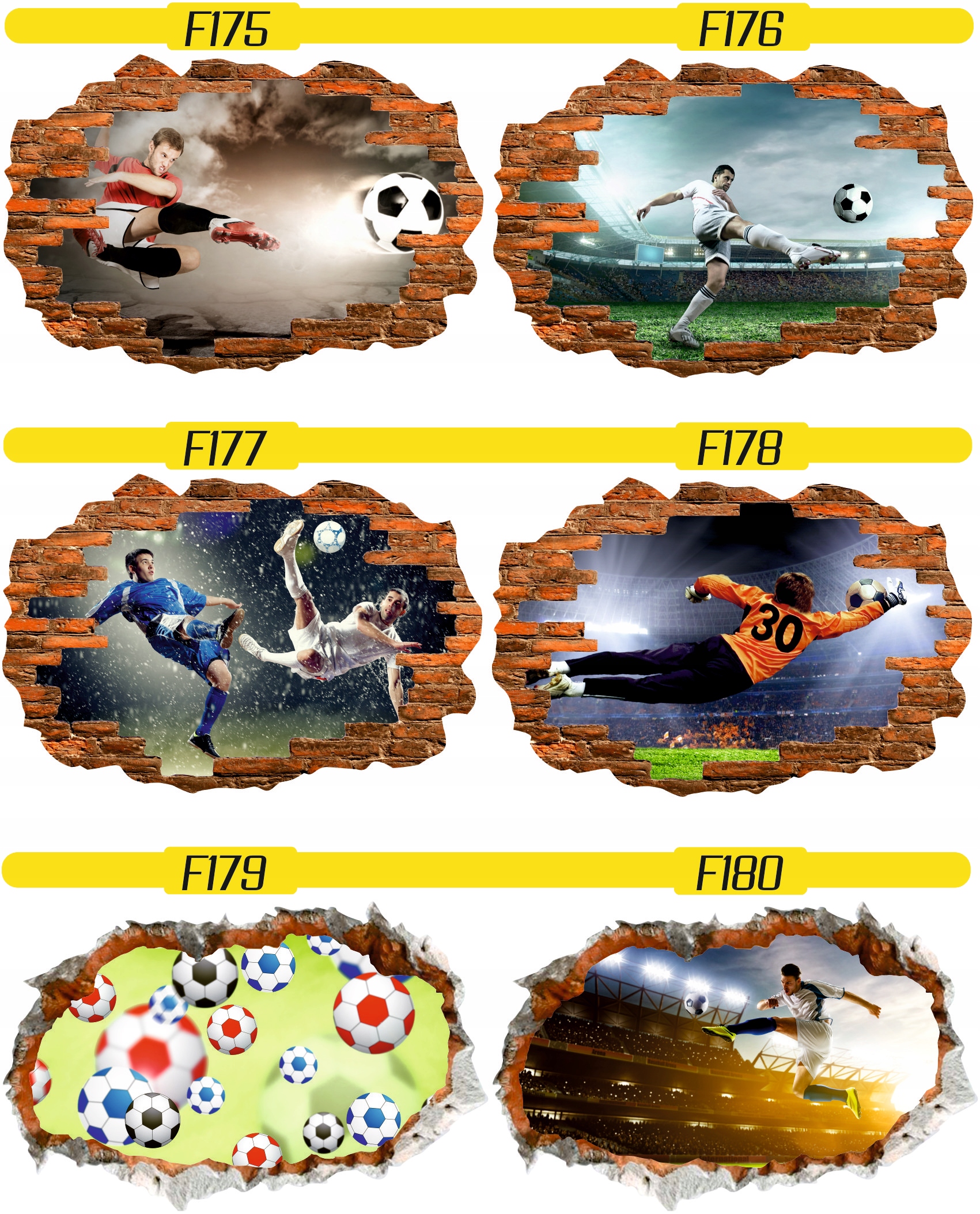 Naklejka samoprzylepna efekt 3D piłkarz stickers