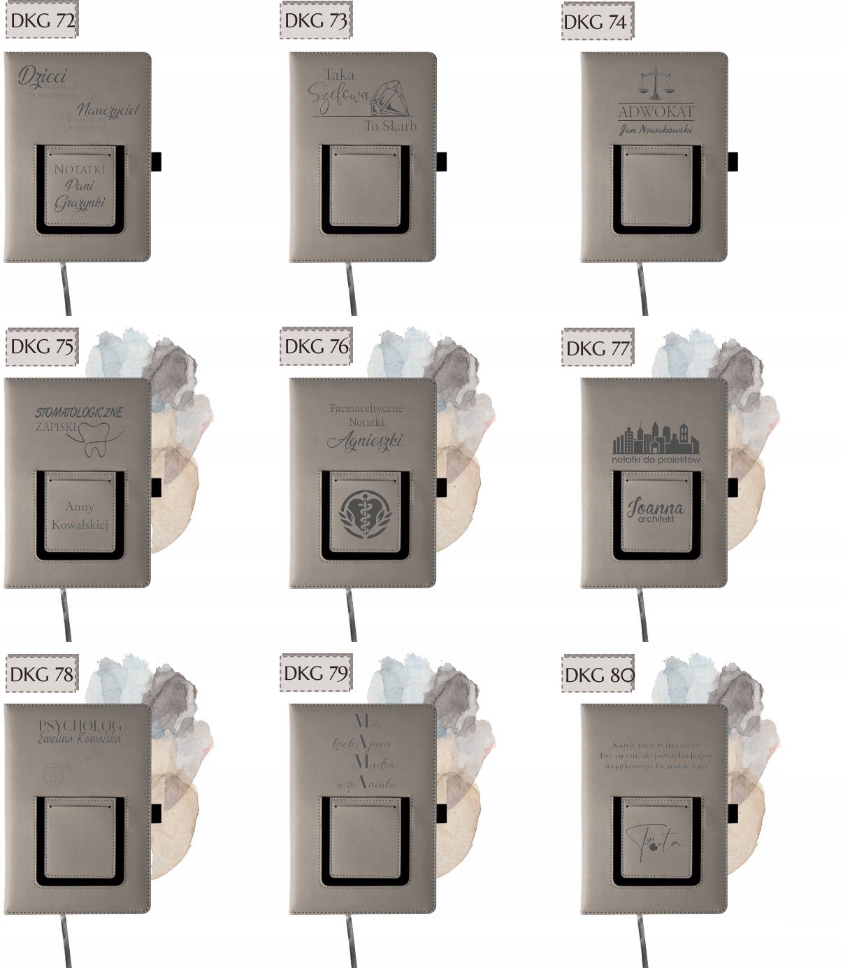 Notes z kieszonką notatnik A5 na prezent z imieniem dla adwokata grawer
