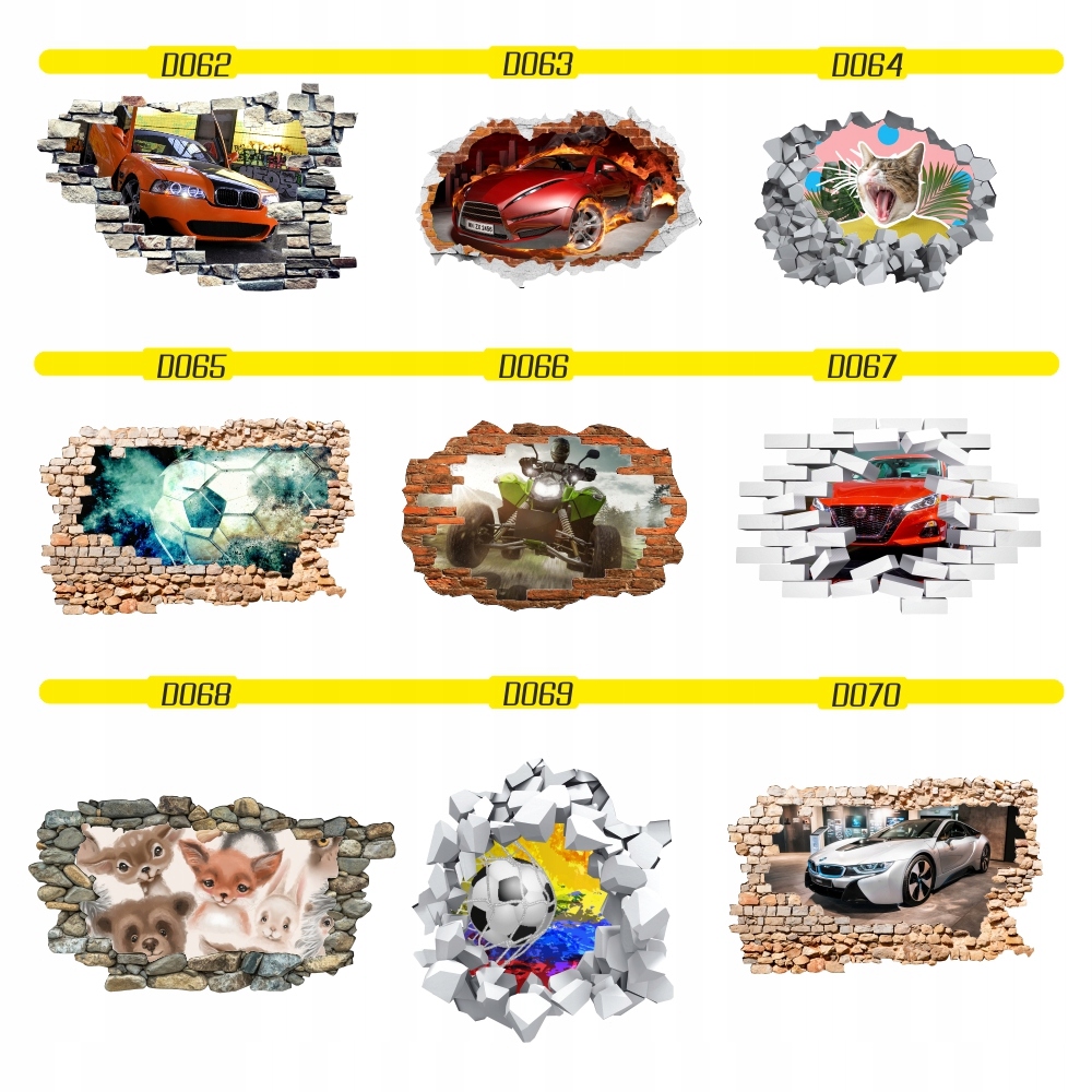 Naklejka ścienna Dziura na ścianę samochód BMW