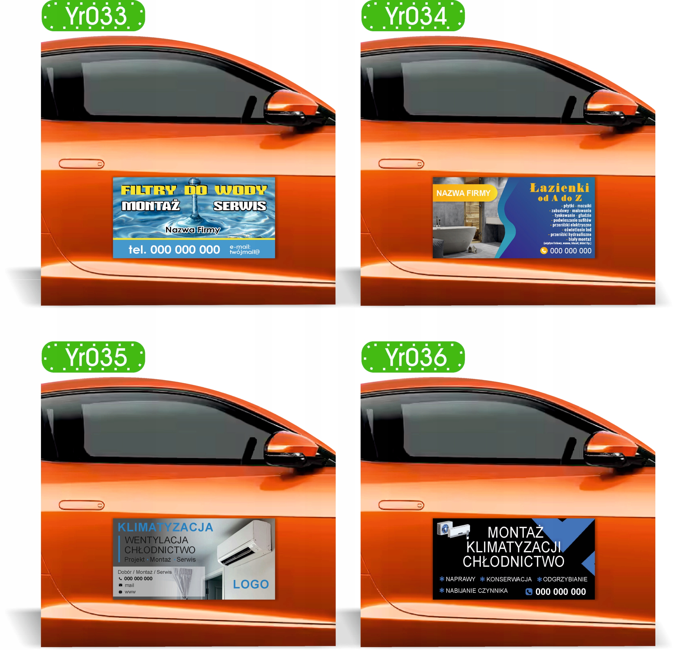 Magnes na samochód reklama magnetyczna MONTAŻ INSTALACJI ELEKTRYCZNYCH