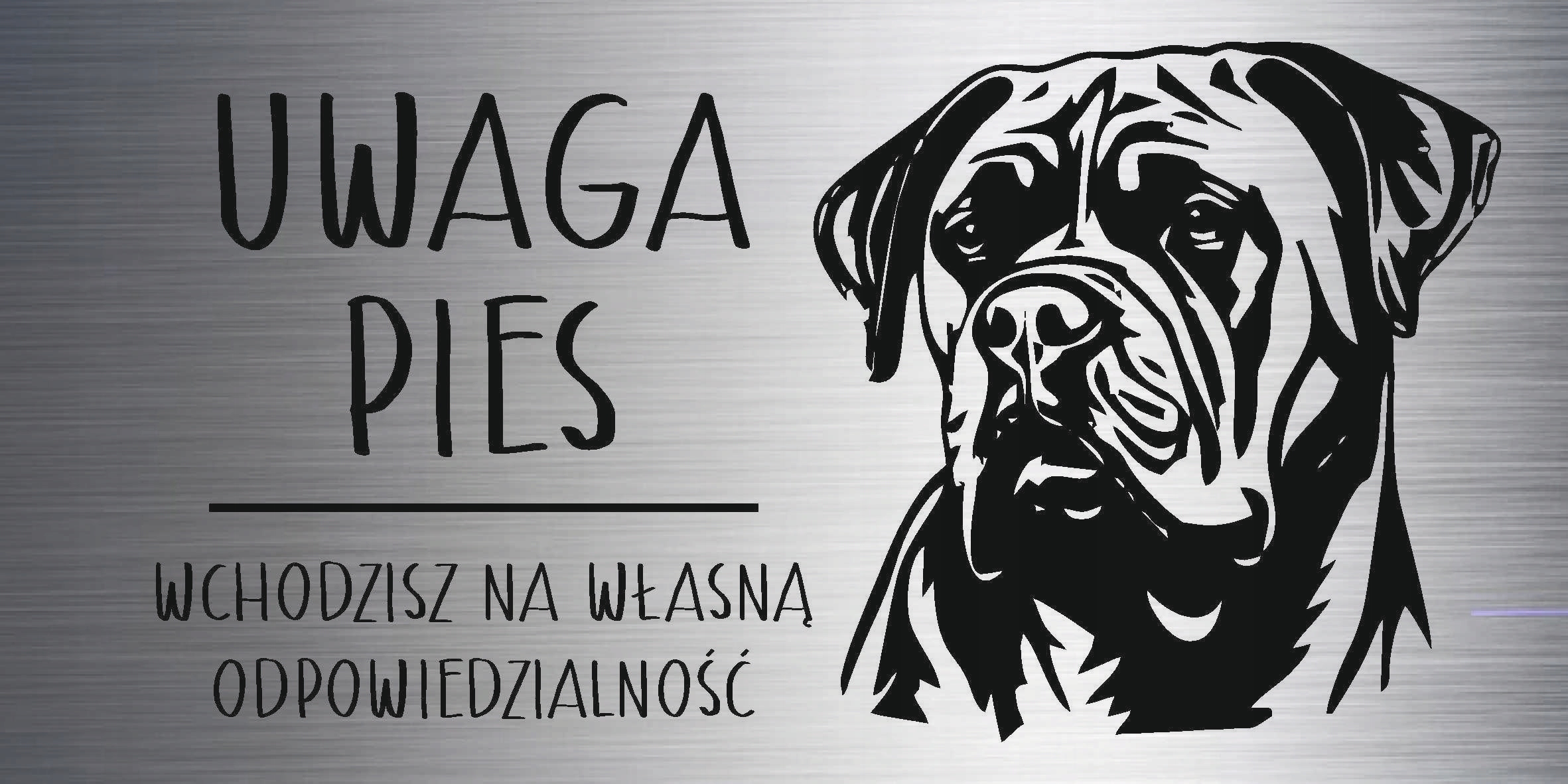 Tabliczka 20x10 cm UWAGA PIES Bulmastif LAMINAT Z GRAWEREM