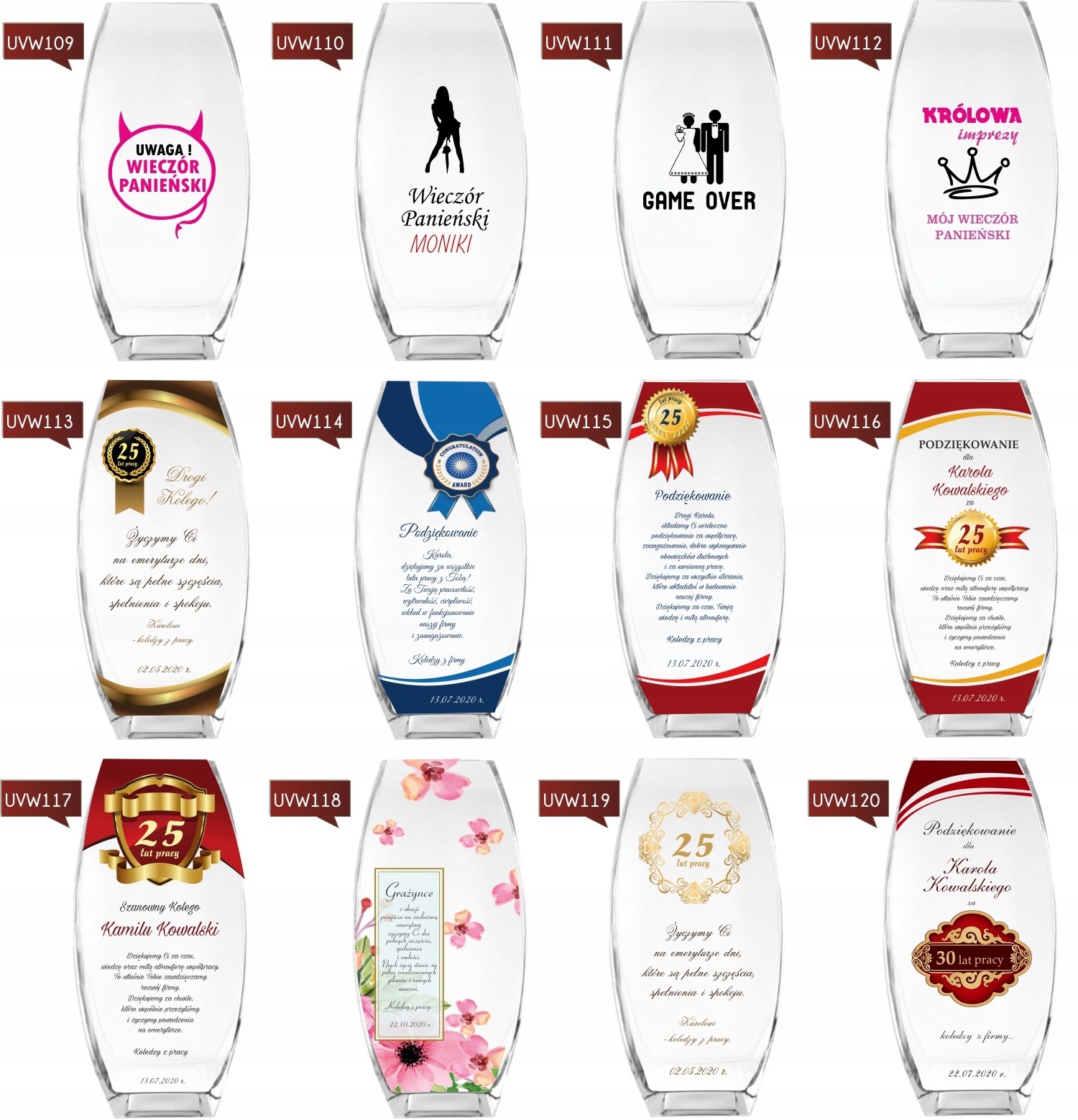 Wazon z grawerem PREZENT na ślub wesele rocznicę