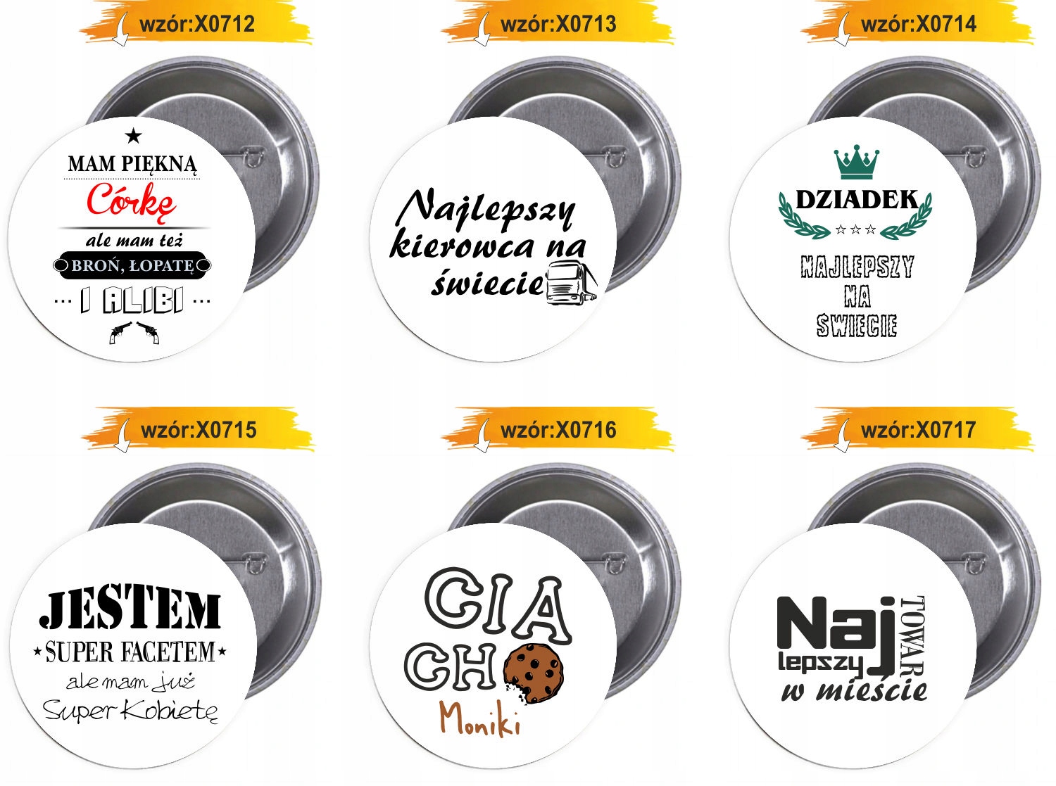 Przypinki buttony NAJKOCHAŃSZY DZIADEK