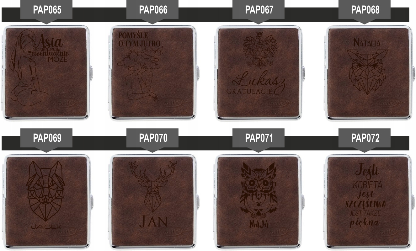 Papierośnica zamszowa GRAWEROWANA PREZENT dla niej