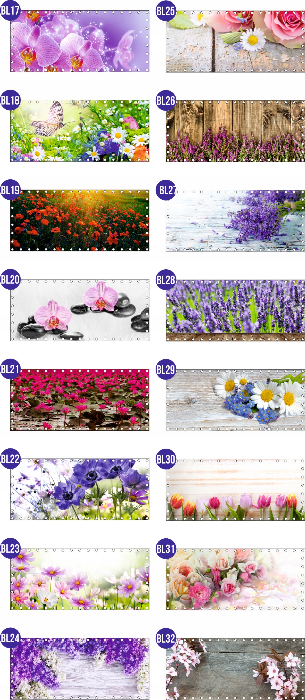 Osłona na balkon dekoracja balkonu SURFINIE kwiaty 10x10 cm